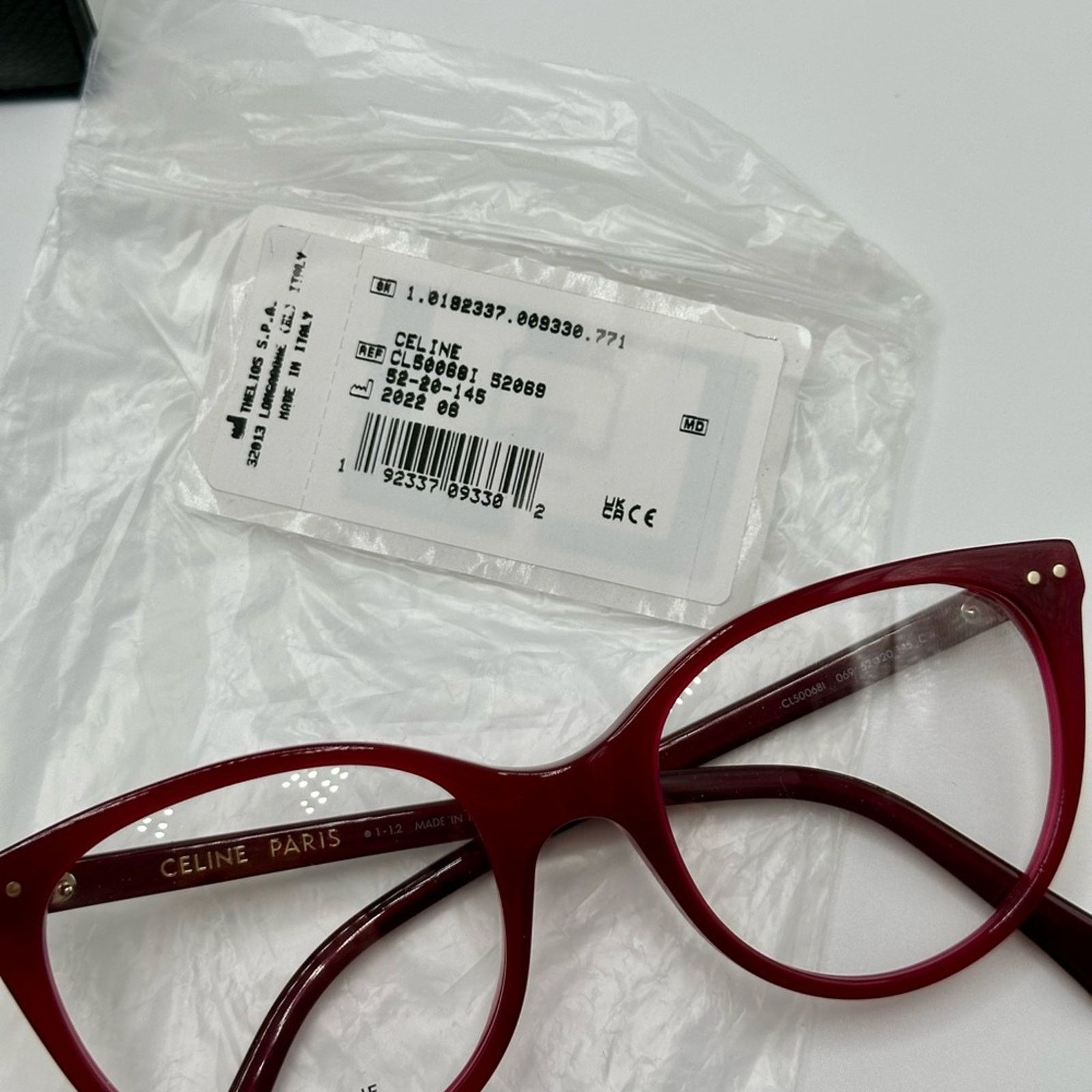 Celine NEW Celine Women's Glasses CL50068I 52069 Burgundy Size ONE SIZE - 9 Thumbnail