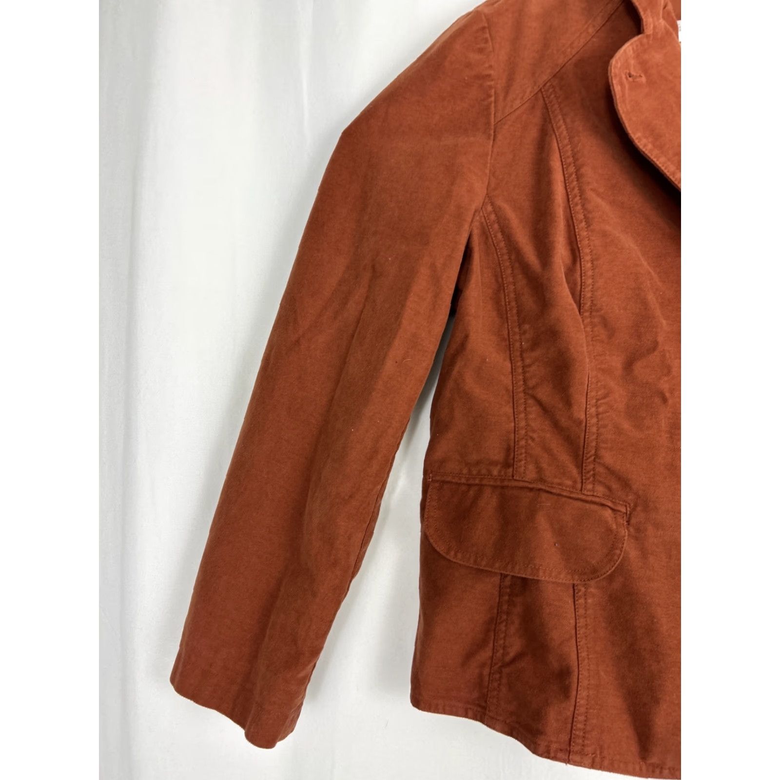 J. Jill J. Jill Womens Coat Orange 18 Rust Button Up Cotton Polyester Coat Womens 18 Orange Jacket Size XXL / US 16-18 / IT 52-54 - 2 Thumbnail