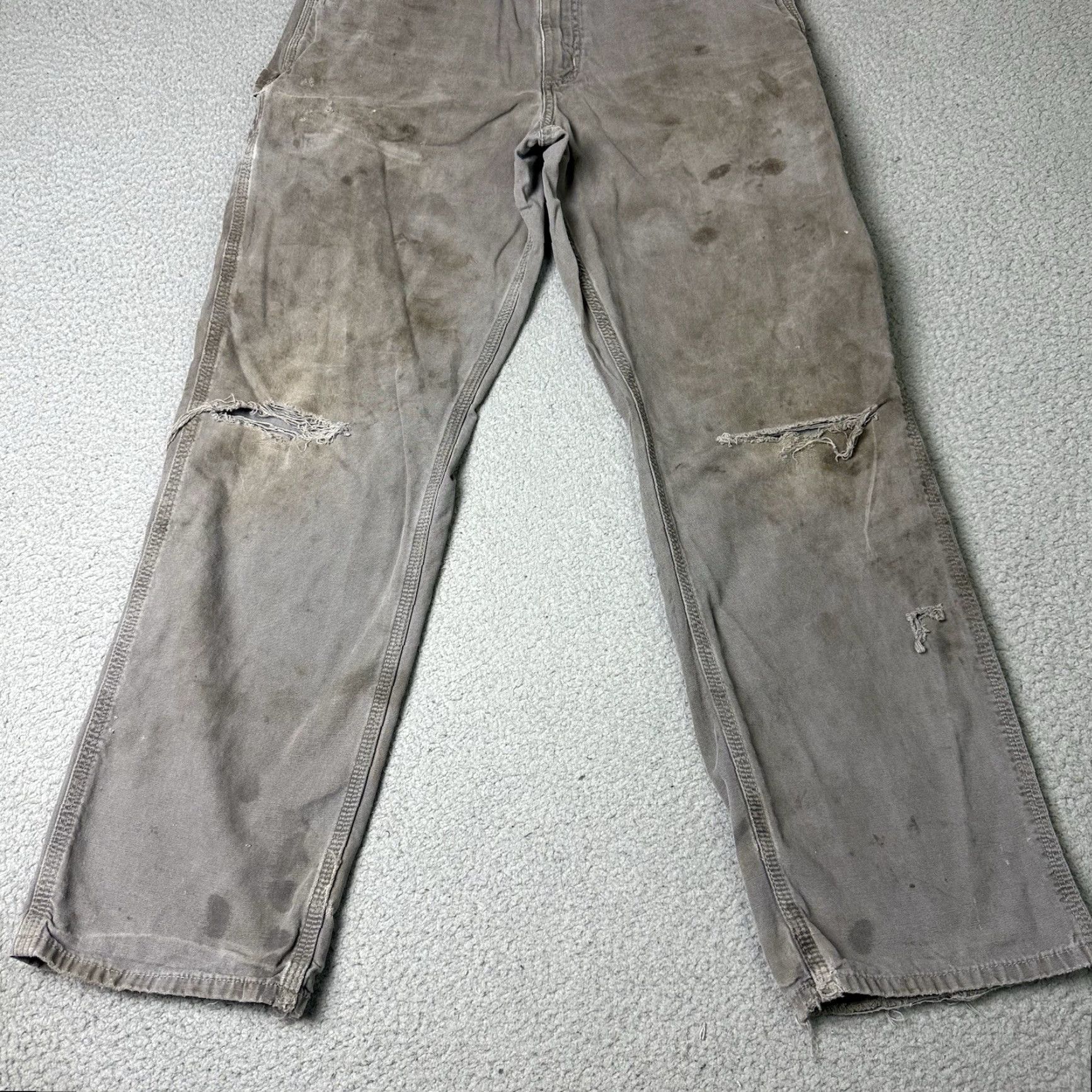 Carhartt Carhartt Pants Mens 33x32 Gray Relaxed Fit Carpenter Size US 33 - 6 Thumbnail