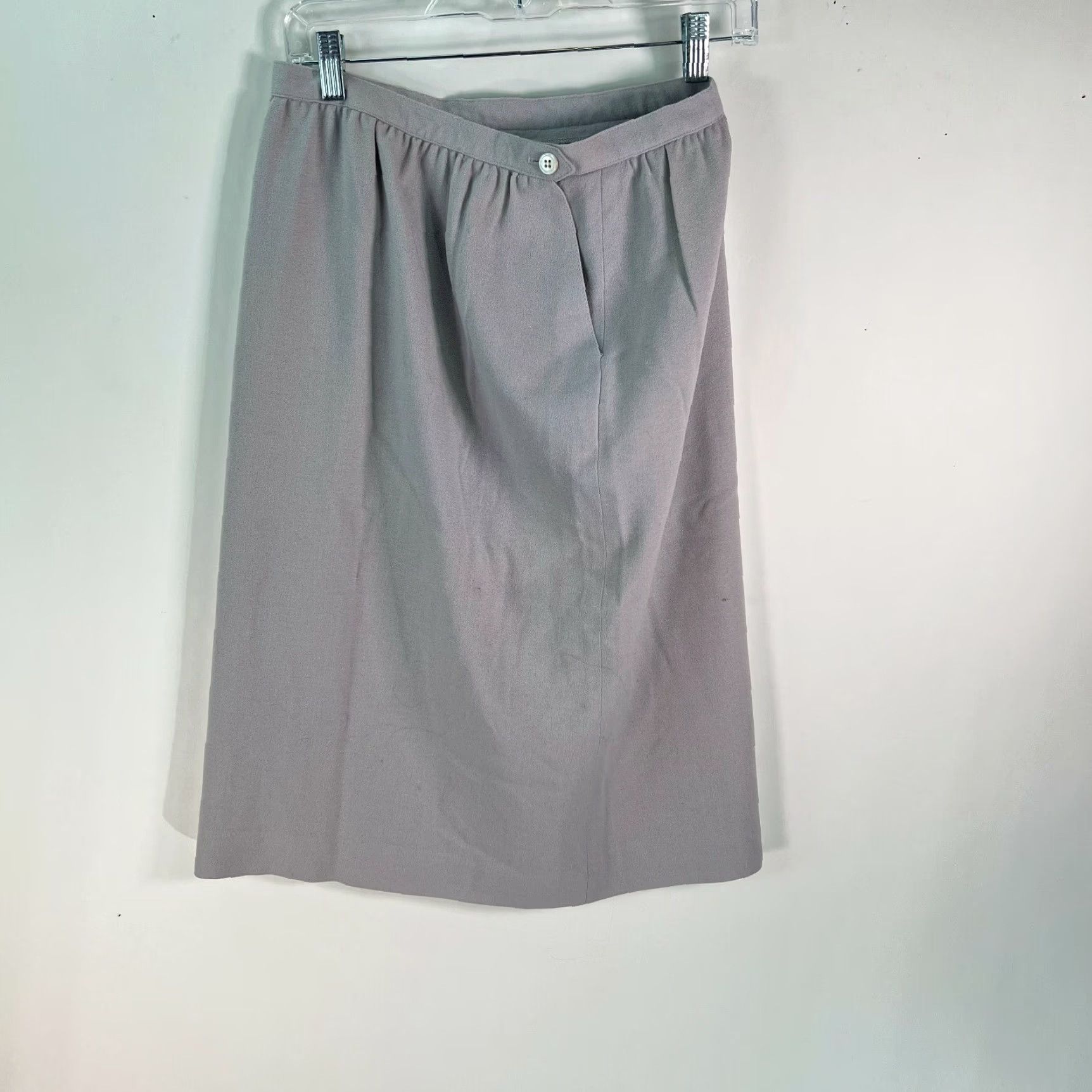 Jones New York Jones New York A-Line Skirt Women's Gray Size 12 Fully Lined Pockets Casual Wool, Knee Length, 28 in Waist - Regular Fit Size 34" / US 12 / IT 48 - 2 Thumbnail