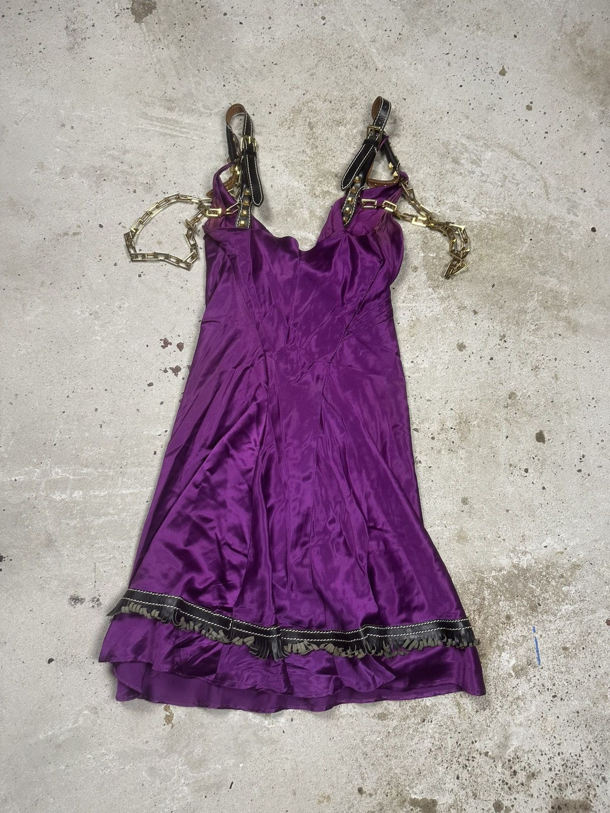 Dsquared2 Dsquared2 FW 2005 Runway Silk Purple Dress Chains Size M / US 6-8 / IT 42-44 - 4 Thumbnail