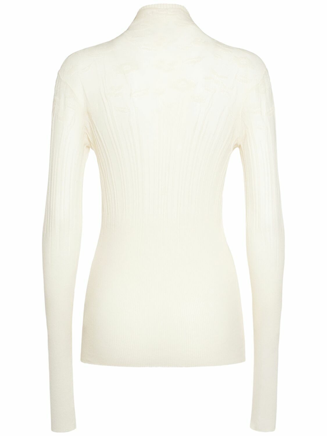 Bottega Veneta o1y0725 Mock Neck Sweater in Ivory Size XS / US 0-2 / IT 36-38 - 2 Thumbnail