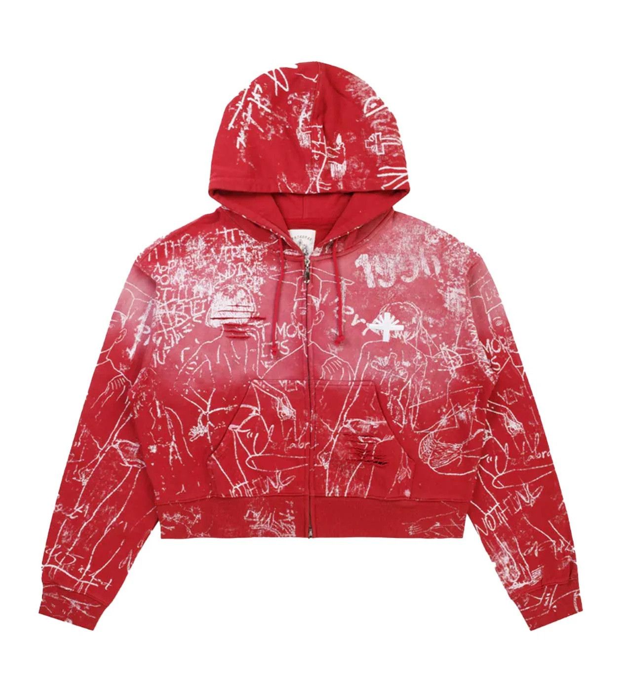 Vertabrae Vertabrae 'Silo Sketch' Red Zip Up Hoodie Size US S / EU 44-46 / 1 - 1 Preview