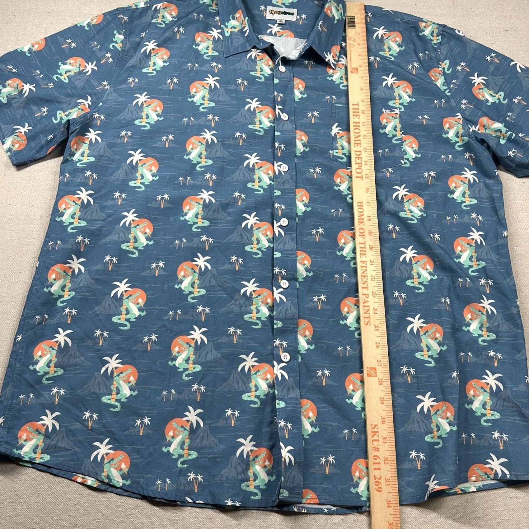 ALOHAS Tipsy Elves Shirt Mens 3XL All Over Print Alligators Hawaiian Aloha Tiki Resort Size US XXL / EU 58 / 5 - 7 Thumbnail