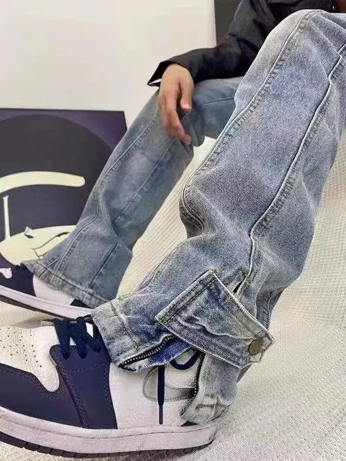 Japanese Brand × Jean Vintage washed zip pocket rare jeans Size US 32 / EU 48 - 4 Thumbnail