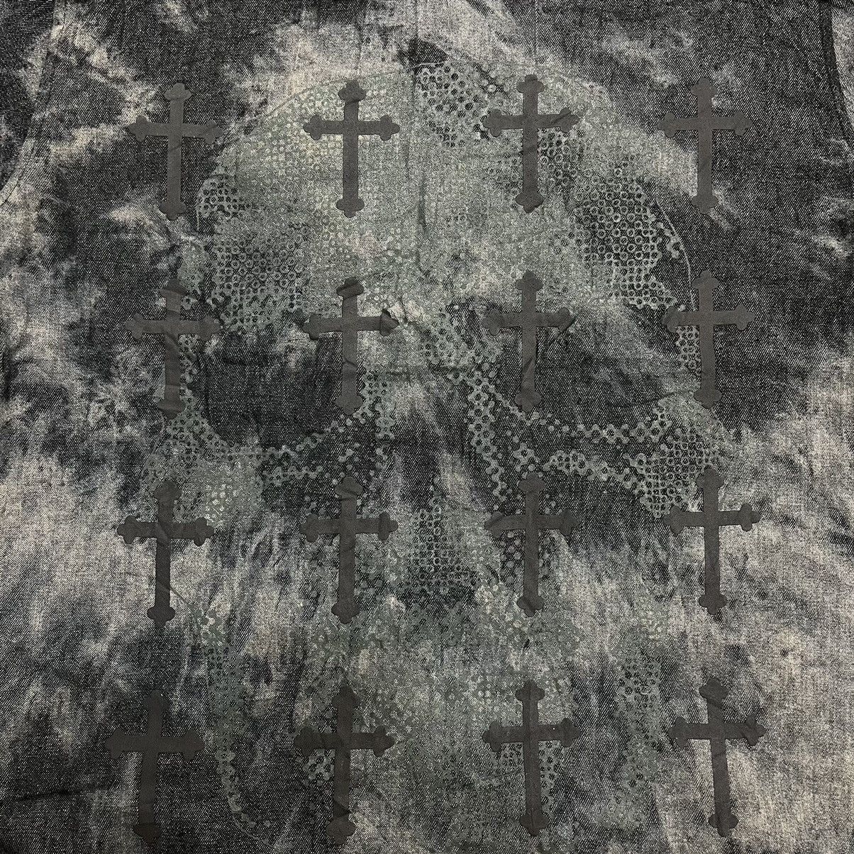 If Six Was Nine Daily News skull Cross print Dye shirt vkei style Size US M / EU 48-50 / 2 - 3 Thumbnail