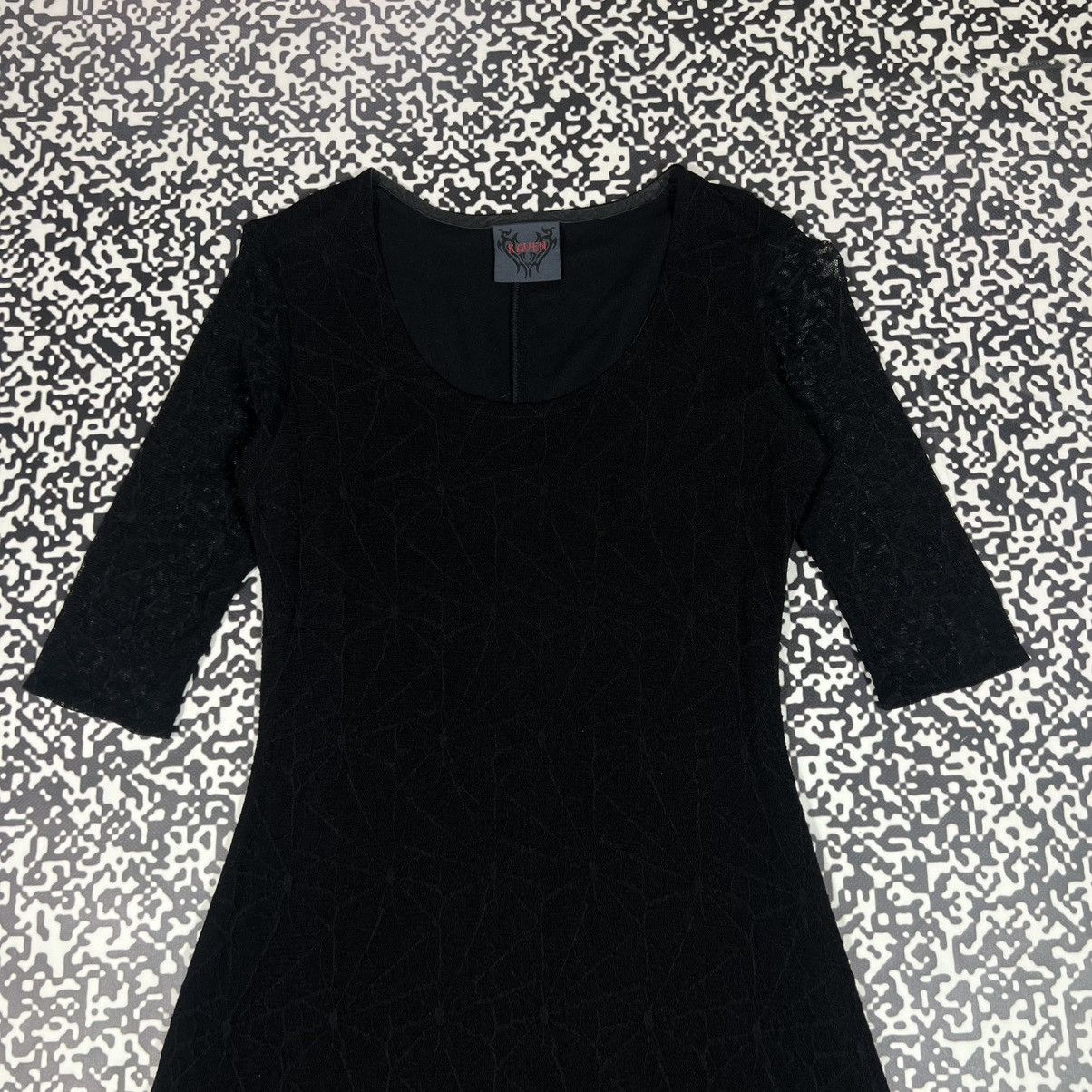Japanese Brand Vintage Y2K Raven Gothic Opium Style Web Monogram Mesh Dress Size L / US 10 / IT 46 - 8 Thumbnail