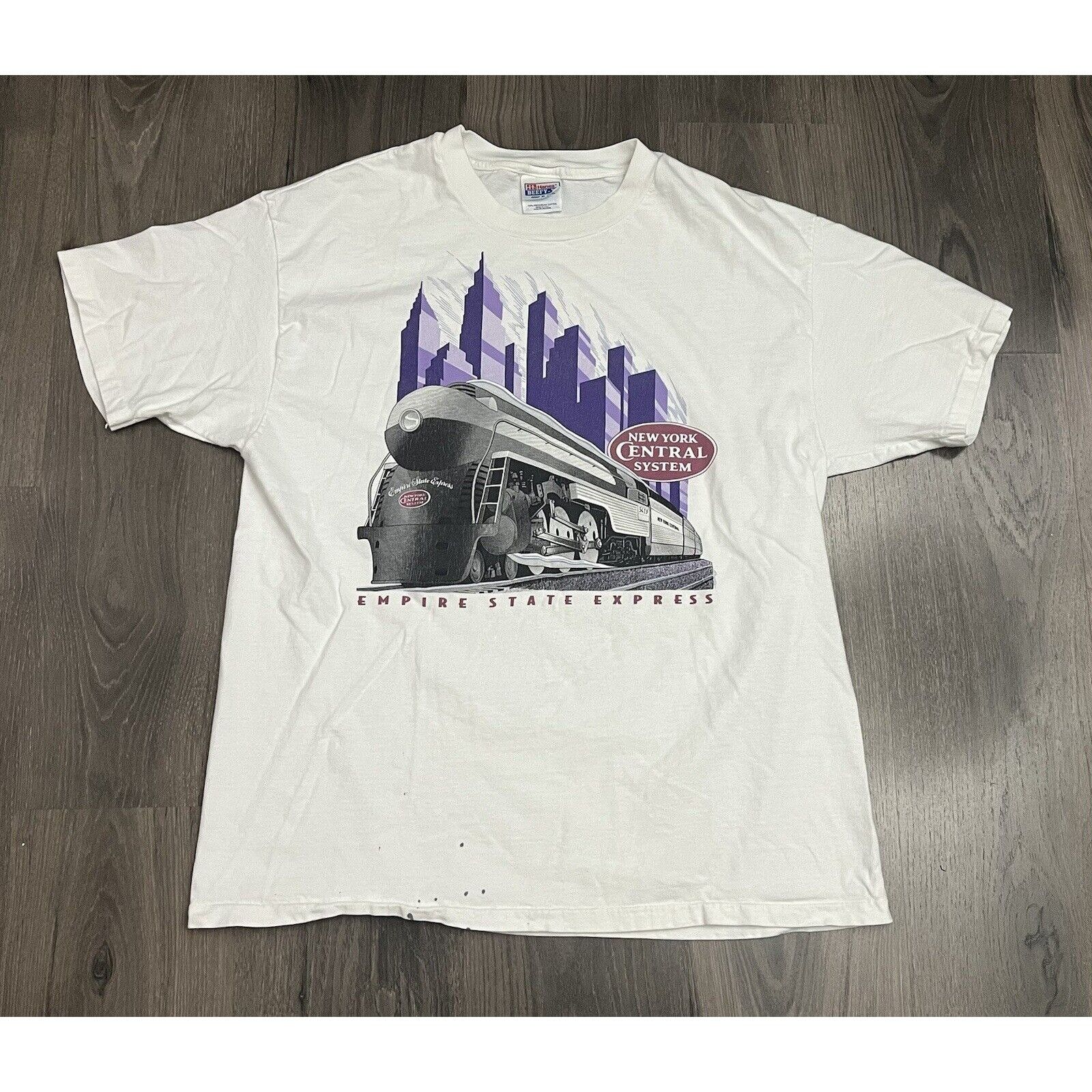 Hanes Vintage Empire State Express T Shirt Train Railroad New York Size US XL / EU 56 / 4 - 1 Thumbnail