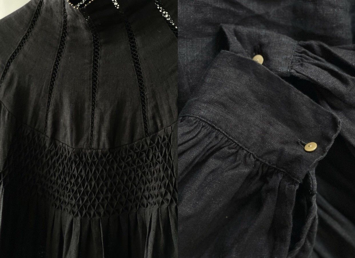 Kapital KAPITAL Hirata Kazuhiro Black Stand up Pure Linen Doll Shirt Size US XS / EU 42 / 0 - 8 Thumbnail
