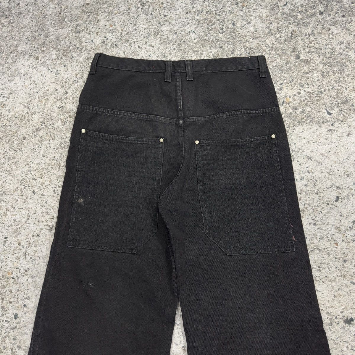 Vintage 90s Baggy Wide Leg Long Black Denim Shorts ERD Grunge Skater Size US 34 / EU 50 - 5 Thumbnail