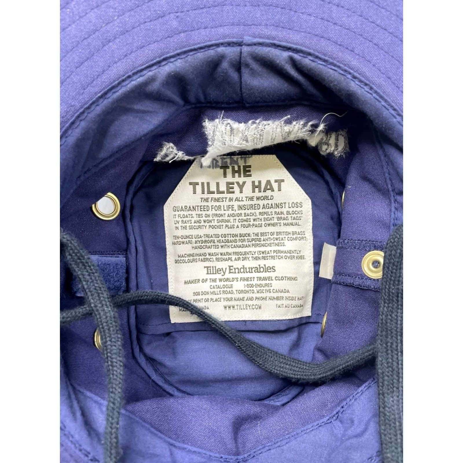 Tilley Tilley T3 Bucket Hat Cap Wanderer USCG 7 1/4 Blue Cotton Vintage Unisex Adults Safari Hat Water Resistant Breathable Venting Summer Fall Spring Canada Size ONE SIZE - 5 Thumbnail