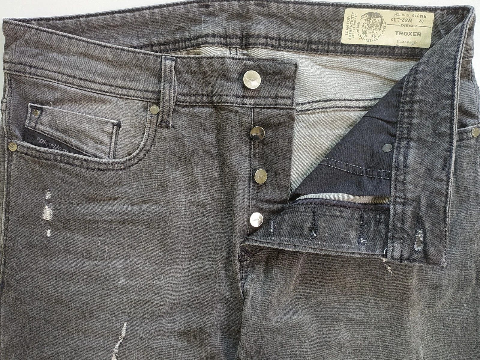 Diesel Diesel TROXER L.32 MENS JEANS SLTP/9986 Size US 32 / EU 48 - 5 Thumbnail
