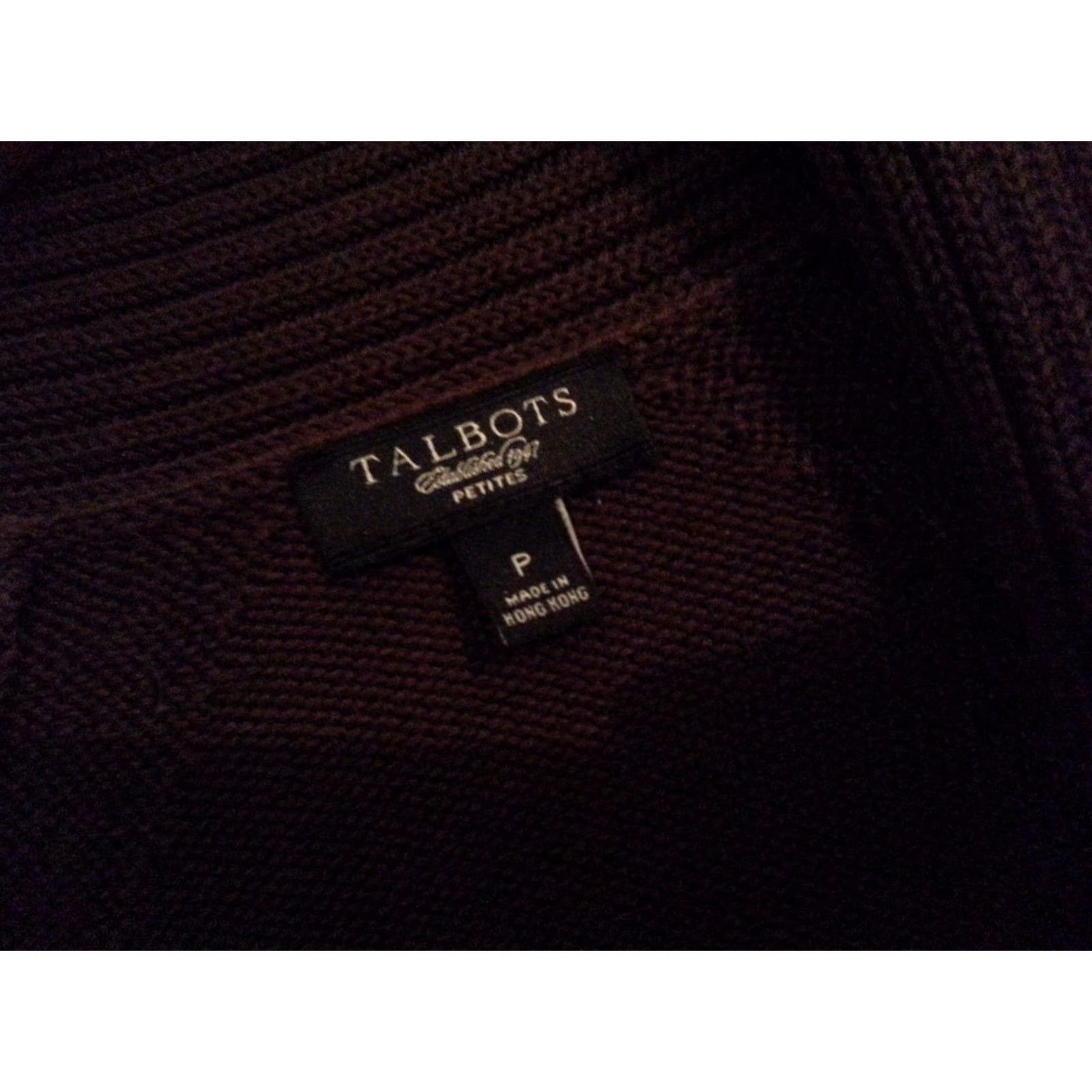 Talbots VINTAGE? Talbots Womens Sweater Jacket P Petite Brown Cotton Sweater Womens Petite Brown Cotton Talbots P Size S / US 4 / IT 40 - 4 Thumbnail
