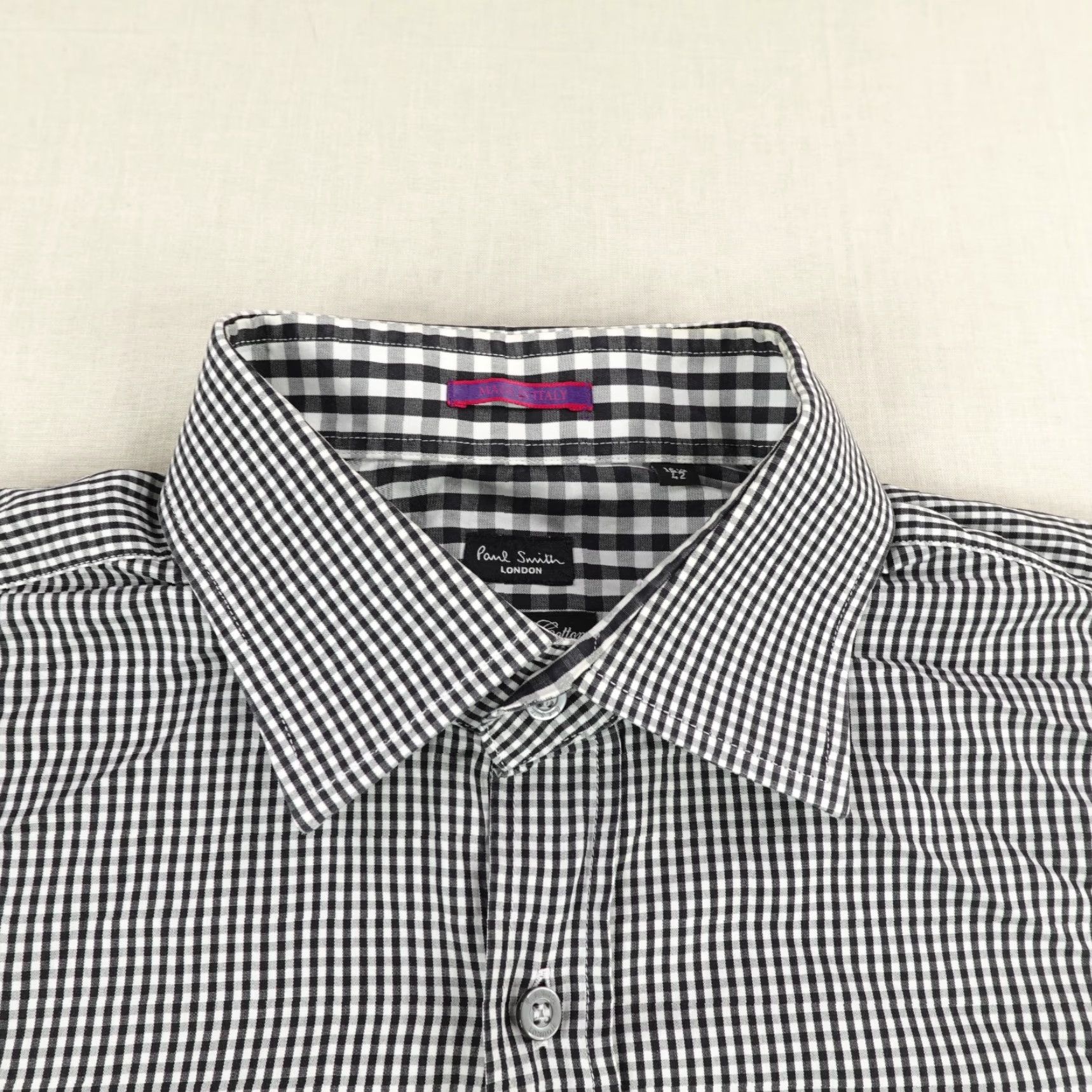 Paul Smith VINTAGE Paul Smith Shirt Mens Large Black White Gingham Plaid Button-Up Two Fold Cuffs 16.5 Breckon? Size US L / EU 52-54 / 3 - 2 Thumbnail