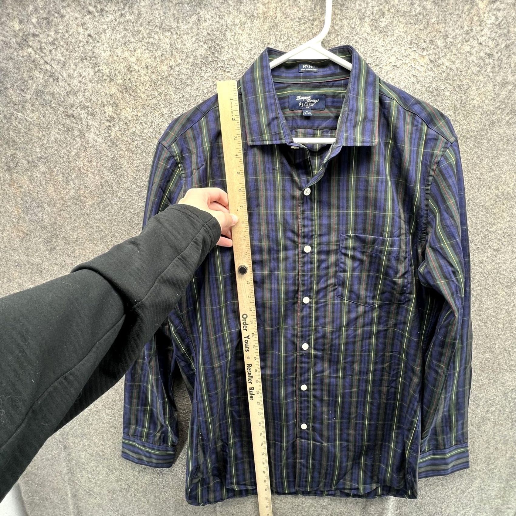 J.Crew J.Crew Shirt Mens Medium Blue Plaid Button Front Woven 80s 2-Ply Cotton Casual Long Sleeve Size US M / EU 48-50 / 2 - 5 Thumbnail
