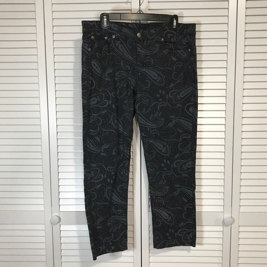 Other Royal Premium Black Denim Paisley Straight Leg Jeans 12 Size 34" / US 12 / IT 48 - 1 Thumbnail