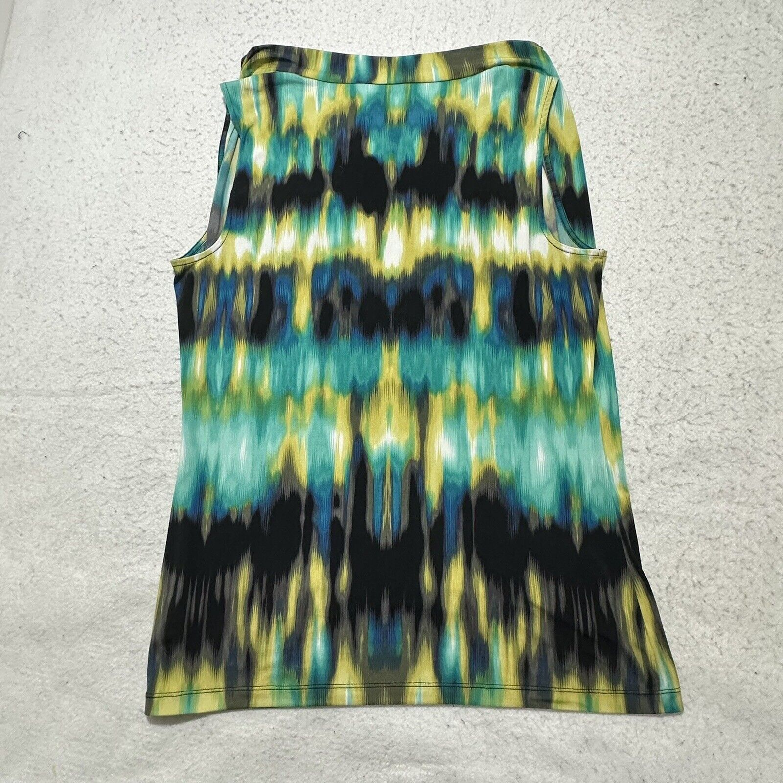 Worthington Worthington Medium Green Tie-Dye Pullover Tank Top Blouse Size M / US 6-8 / IT 42-44 - 10 Thumbnail