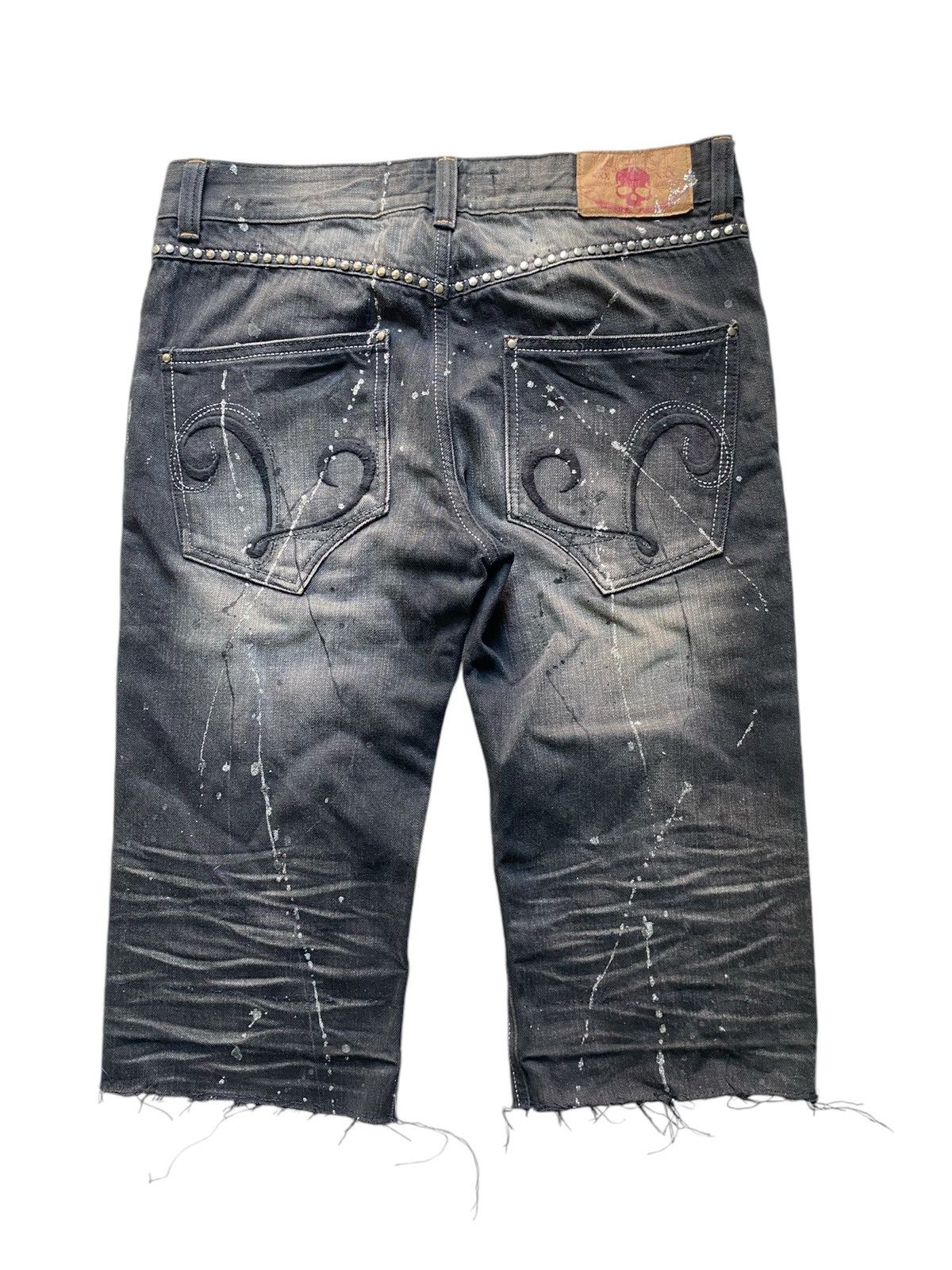 If Six Was Nine × Japanese Brand × Le Grande Bleu (L.G.B.) Vintage Lagust stone wash painted studed denim Size US 33 - 2 Thumbnail