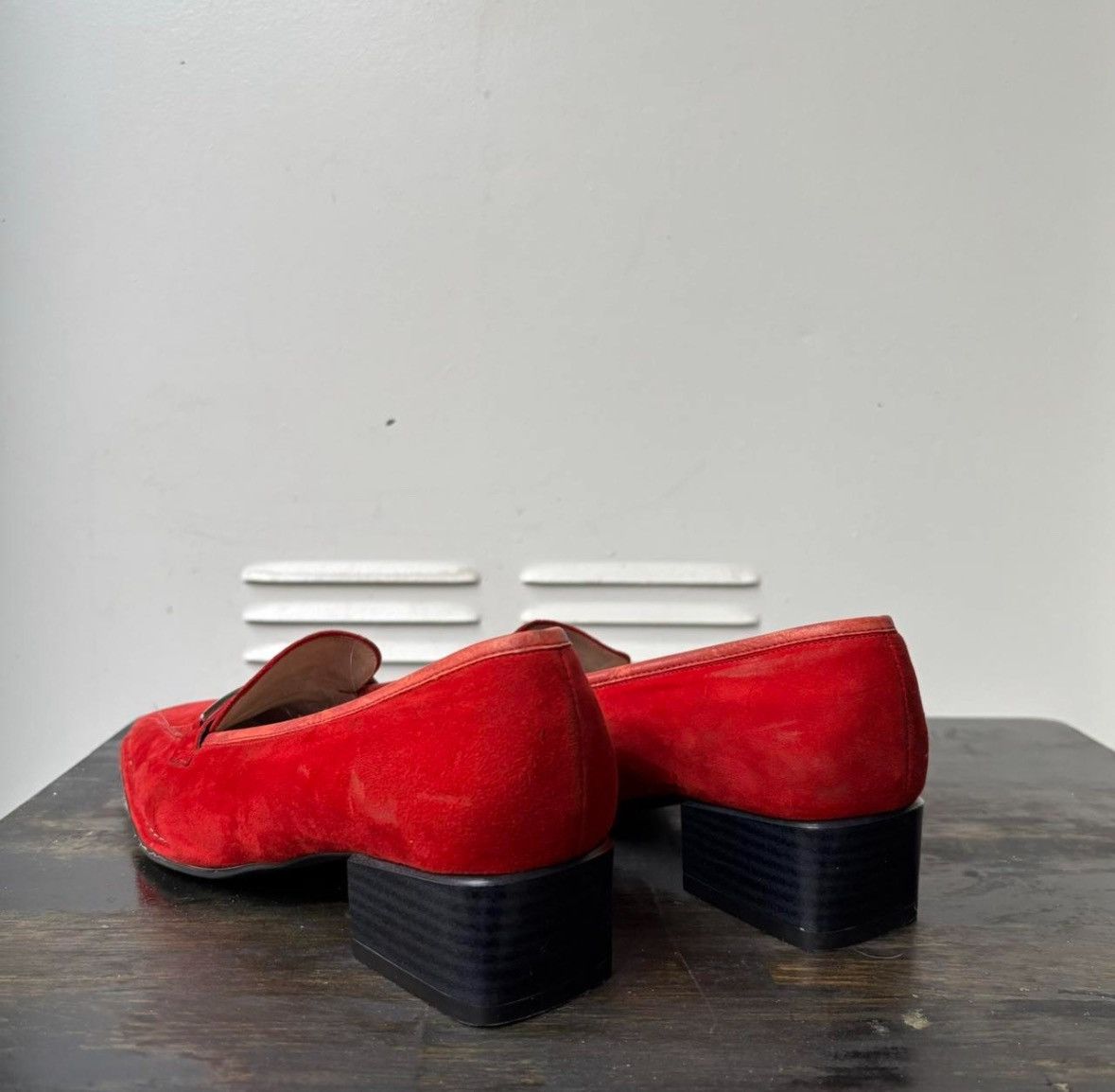Vintage TRU VTG 70s RED SUEDE LOAFERS Size US 7.5 / IT 37.5 - 6 Thumbnail