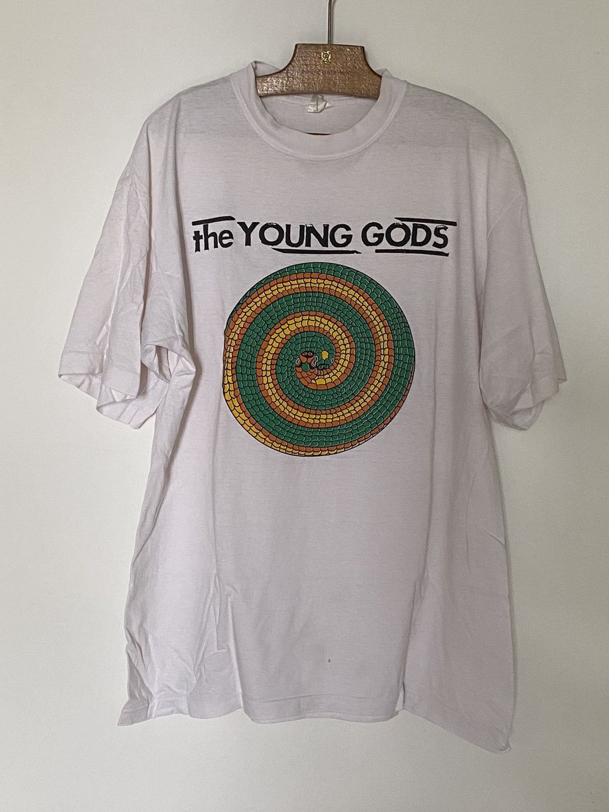 image of Band Tees x Vintage The Young Gods Vintage Shirt 90's White Sky Tv, Men's (Size XL)