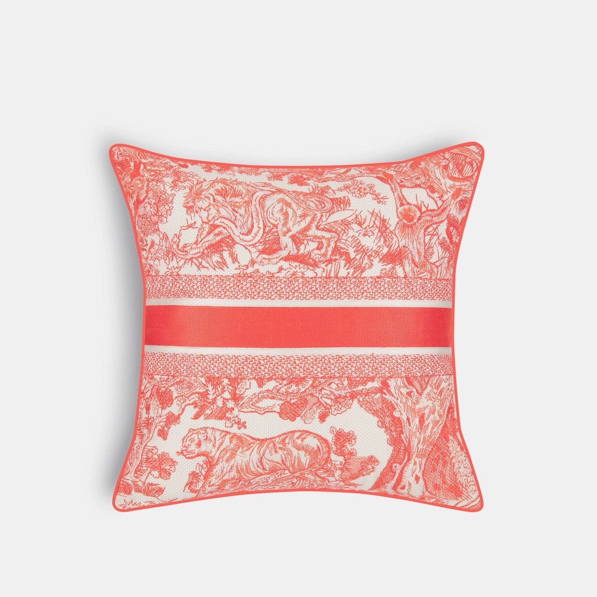 Dior o1bcso1str1025 Size: OS/ Small Square Pillow in Red/White Size ONE SIZE - 2 Thumbnail