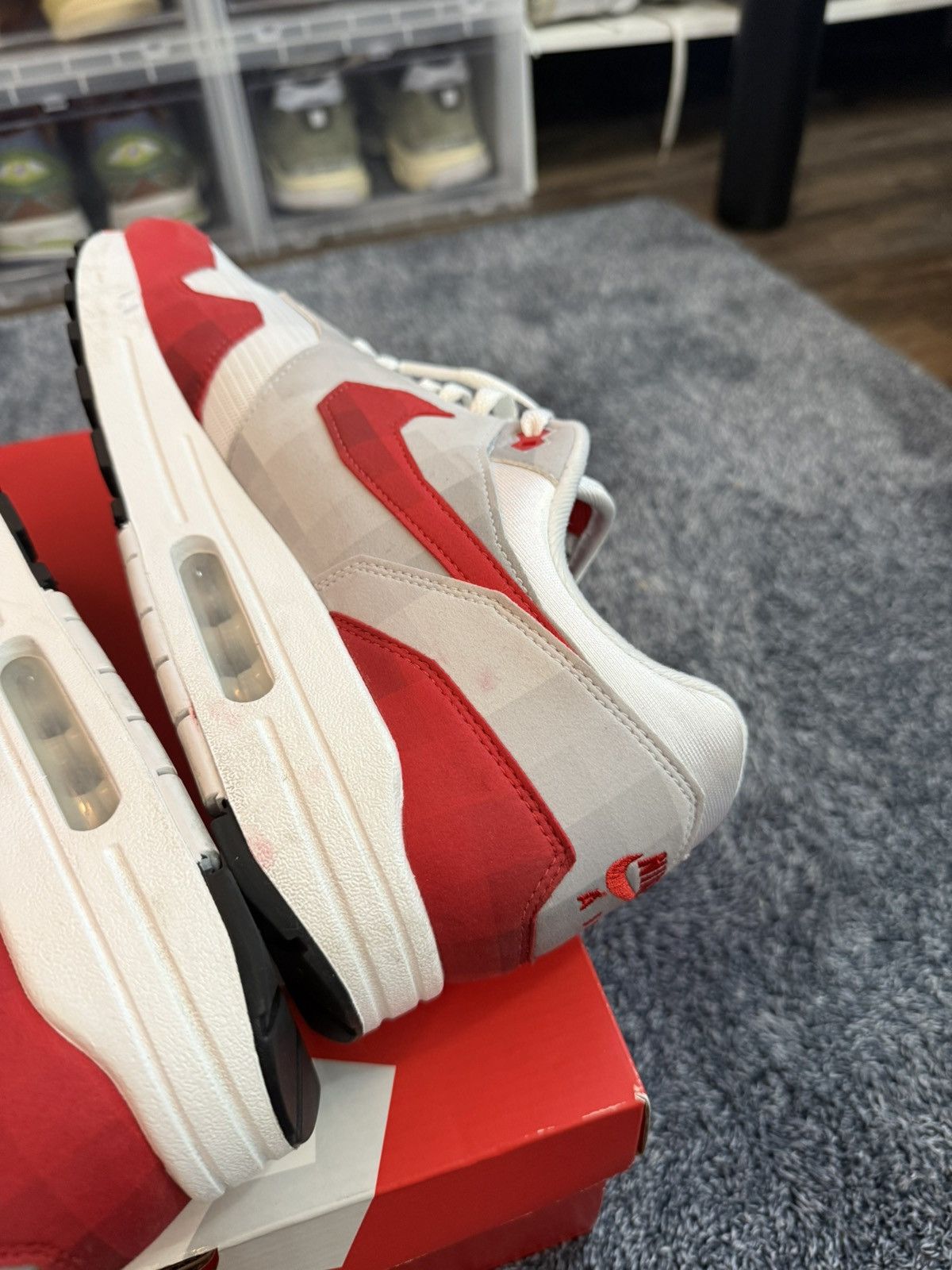 Nike Nike Air Max 1 Low Poly Red .Swoosh Brand New Size US 12 / EU 45 - 8 Thumbnail