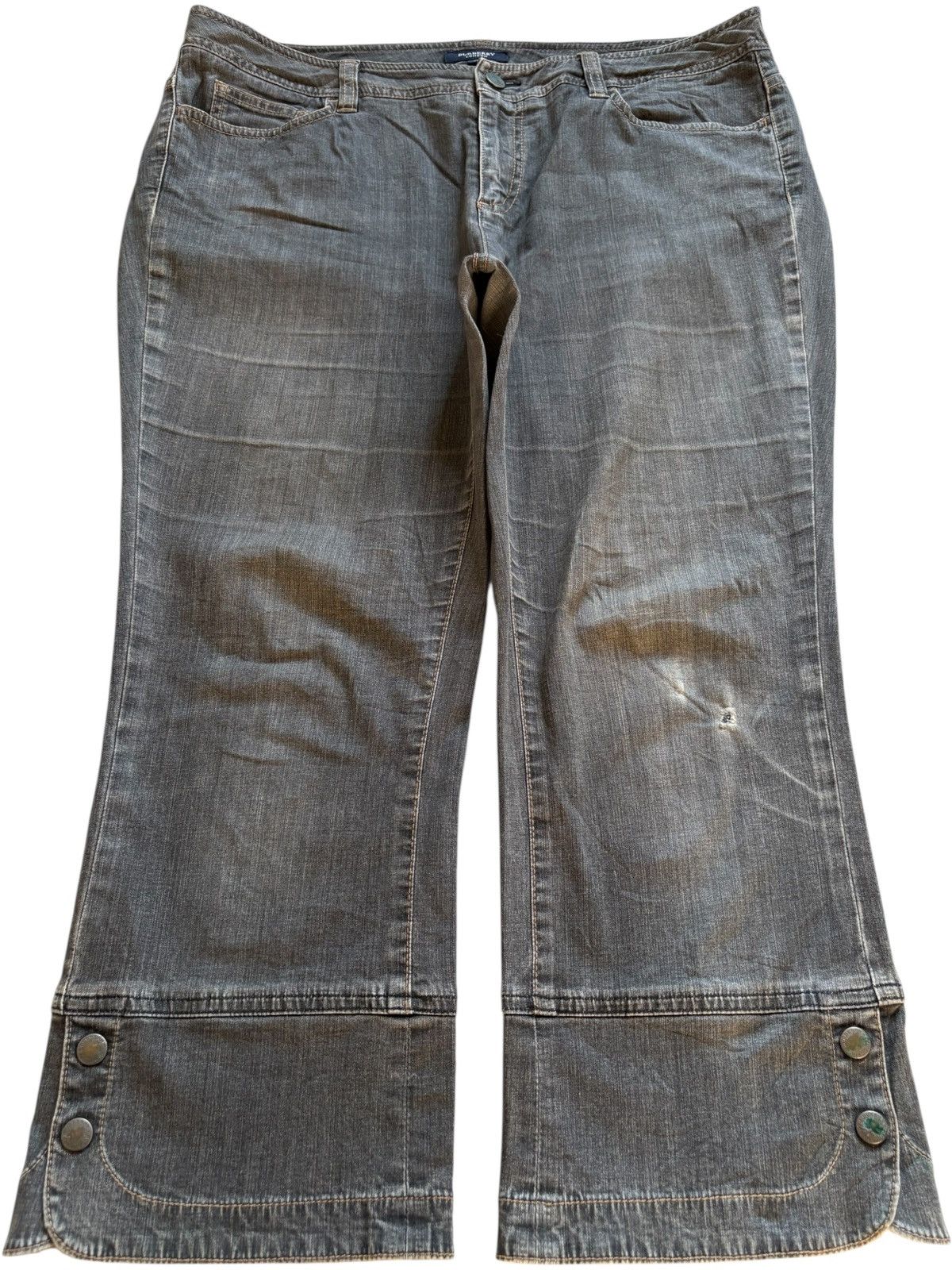 Burberry × Designer Vintage Burberry London Mud Wash Distressed Rip Baggy Jean Size US 36 / EU 52 - 1 Thumbnail