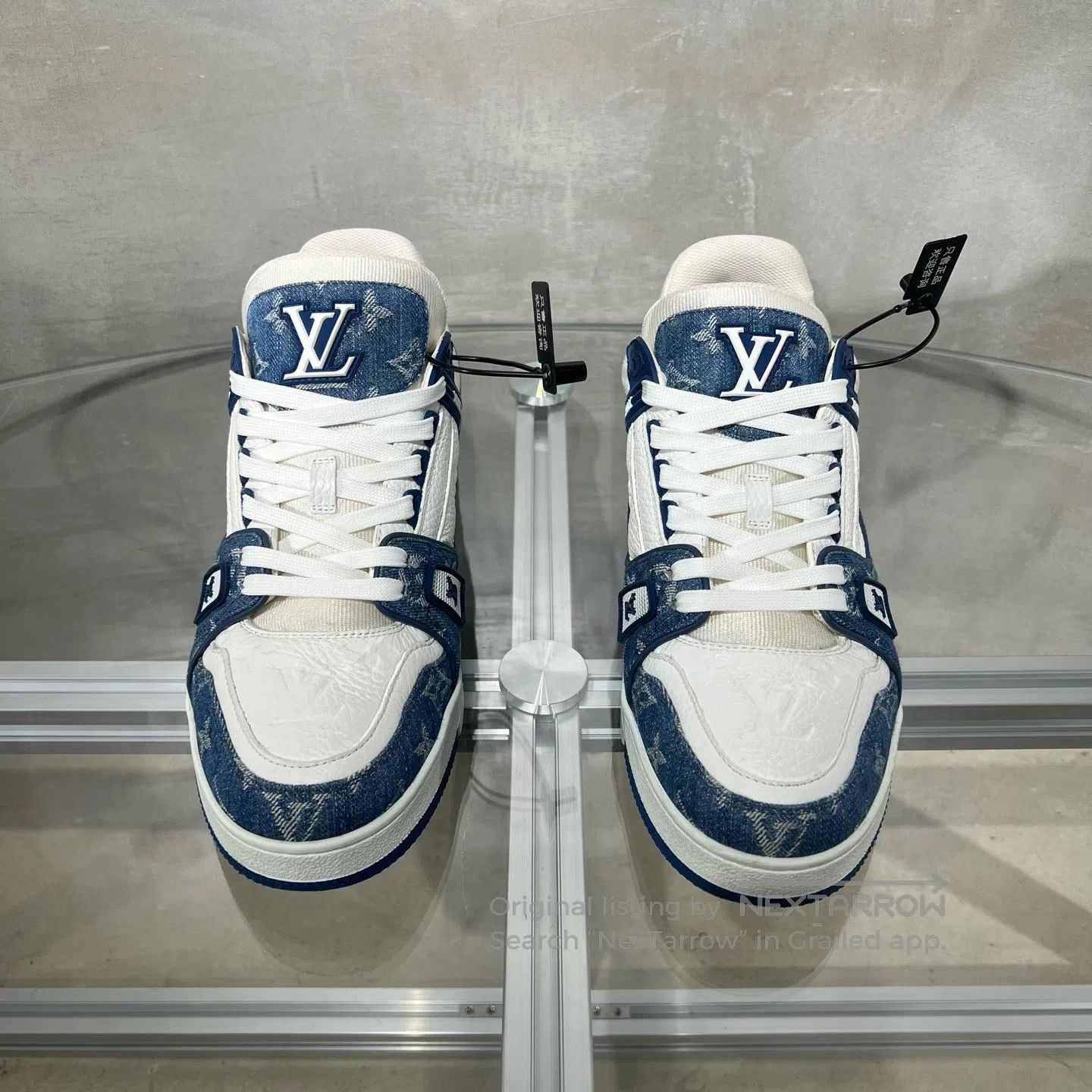 Louis Vuitton Louis Vuitton trainer White and Blue Jeans Board Shoes Size US 9 / EU 42 - 2 Thumbnail