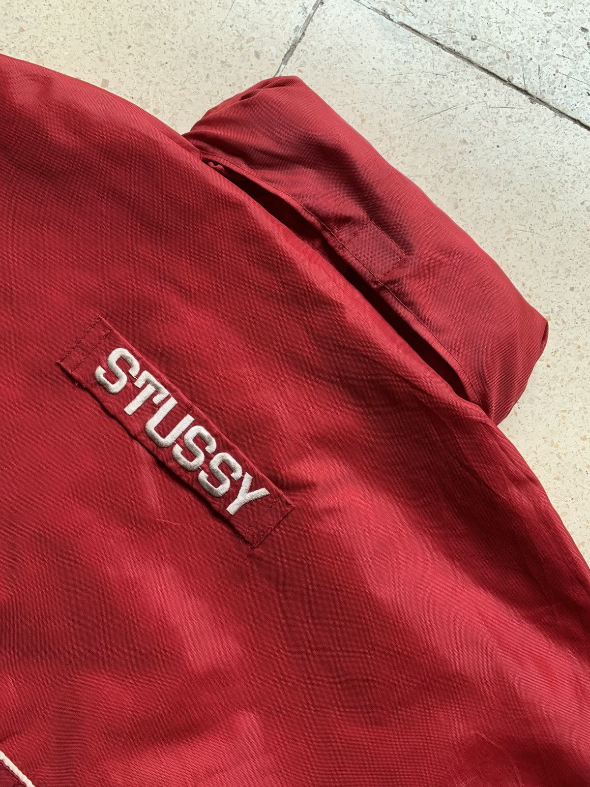 Stussy Vintage 90’s Stussy script embroidery hidden hoodie jacket Size US L / EU 52-54 / 3 - 9 Thumbnail