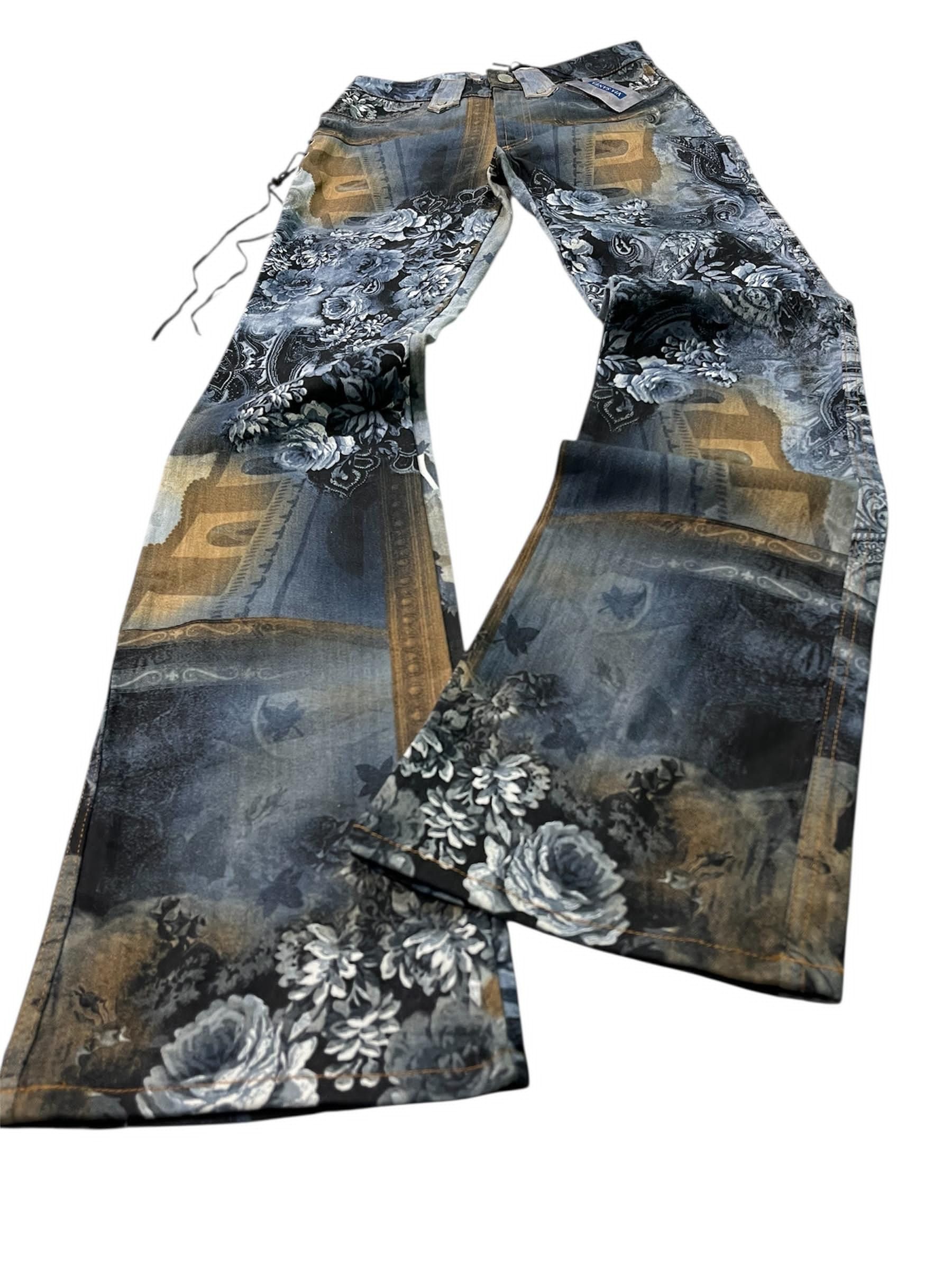Japanese Brand 💥Rare💥Via Santa Italy Lace up Floral Printed Pants Size 24" / US 00 / IT 34 - 3 Thumbnail