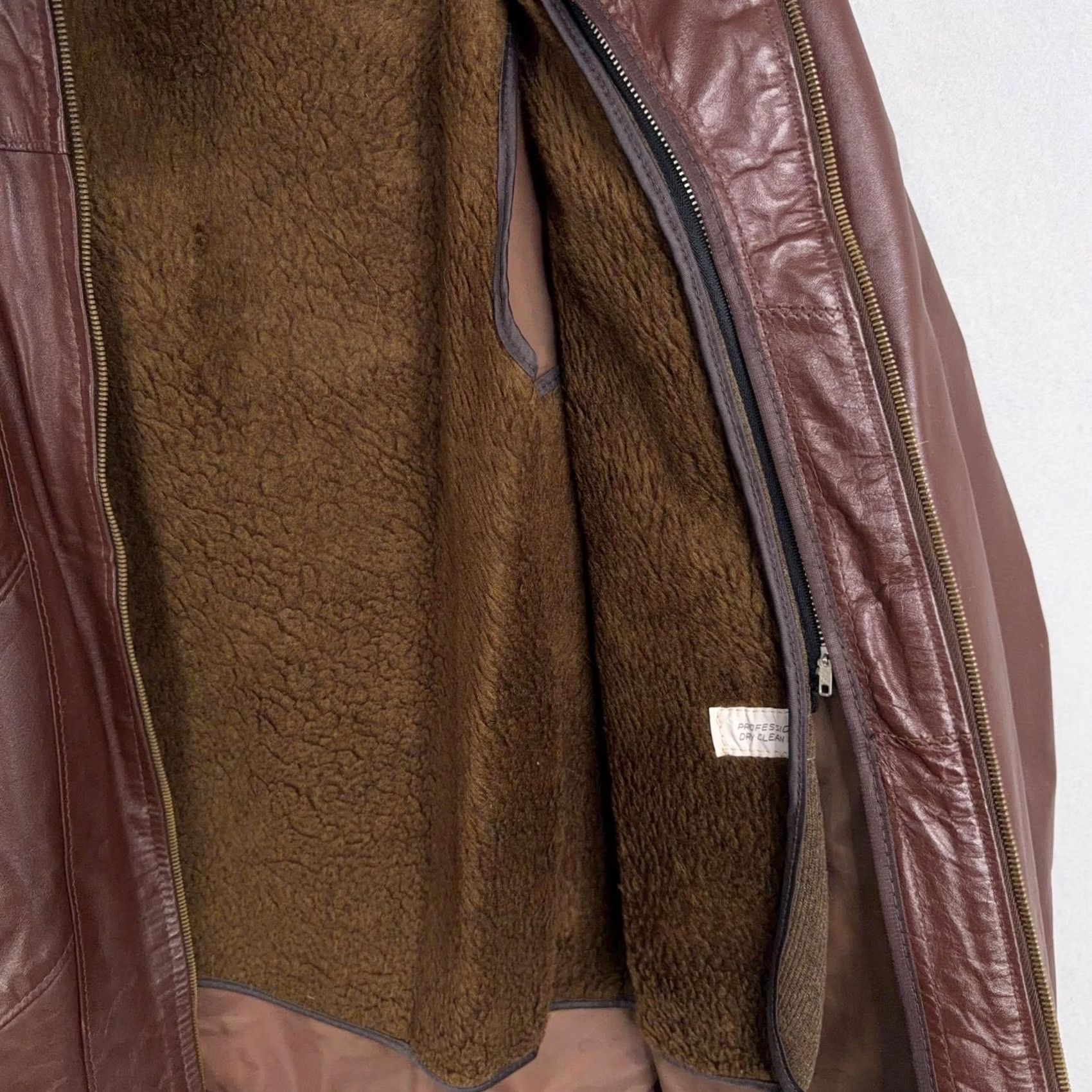 Sears VINTAGE The Leather Shop Jacket Mens 44 X-Tall Brown Leather Bomber Lined Sears 70s Size US S / EU 44-46 / 1 - 2 Thumbnail