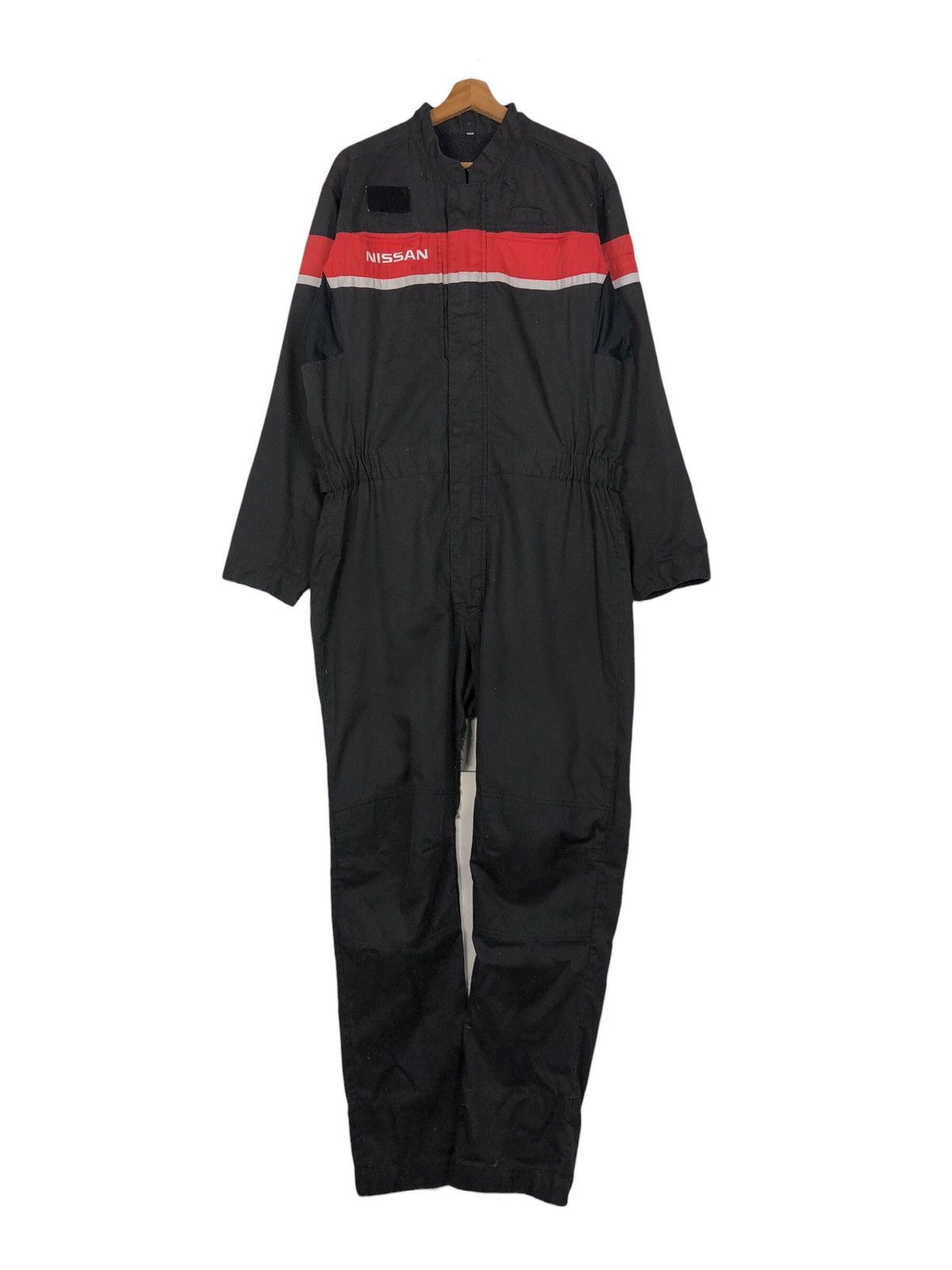 Japanese Brand 📌Vintage Overall Worker Racing Nissan Big Logo Spell Out Size US 38 / EU 54 - 2 Thumbnail