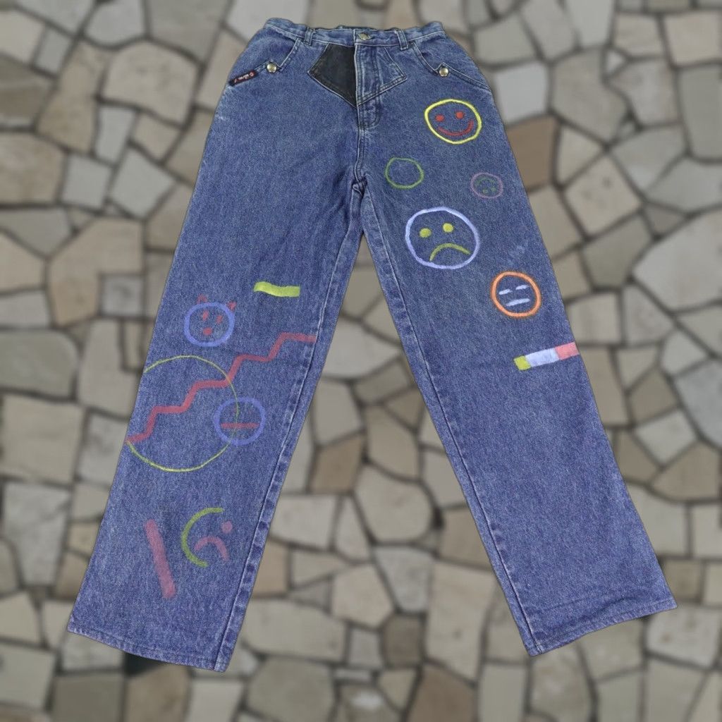 Vintage VINTAGE Blaze Jeans Womens 8 Blue Denim 9/28 High Waist Cowboy Southwestern Western Regular Straight Pockets Button Zip Size 24" / US 00 / IT 34 - 1 Thumbnail