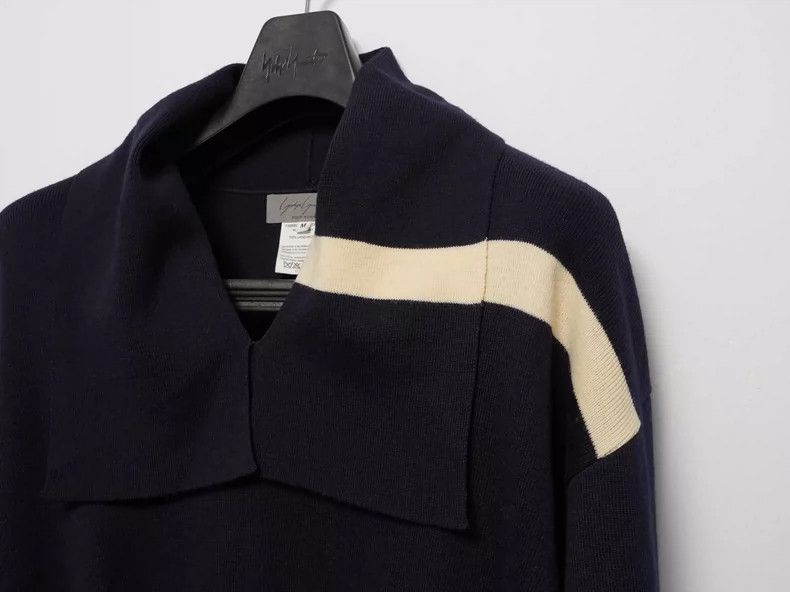 Yohji Yamamoto Yohji Yamamoto 1980ss navy neck wool sweater 2505-Nextarrow Size US M / EU 48-50 / 2 - 3 Thumbnail