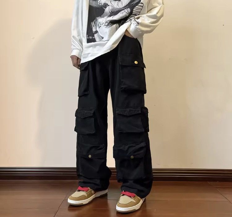 Japanese Brand Baggy Cargo Pants - Y2K Skate Streetwear Size US 31 - 1 Thumbnail