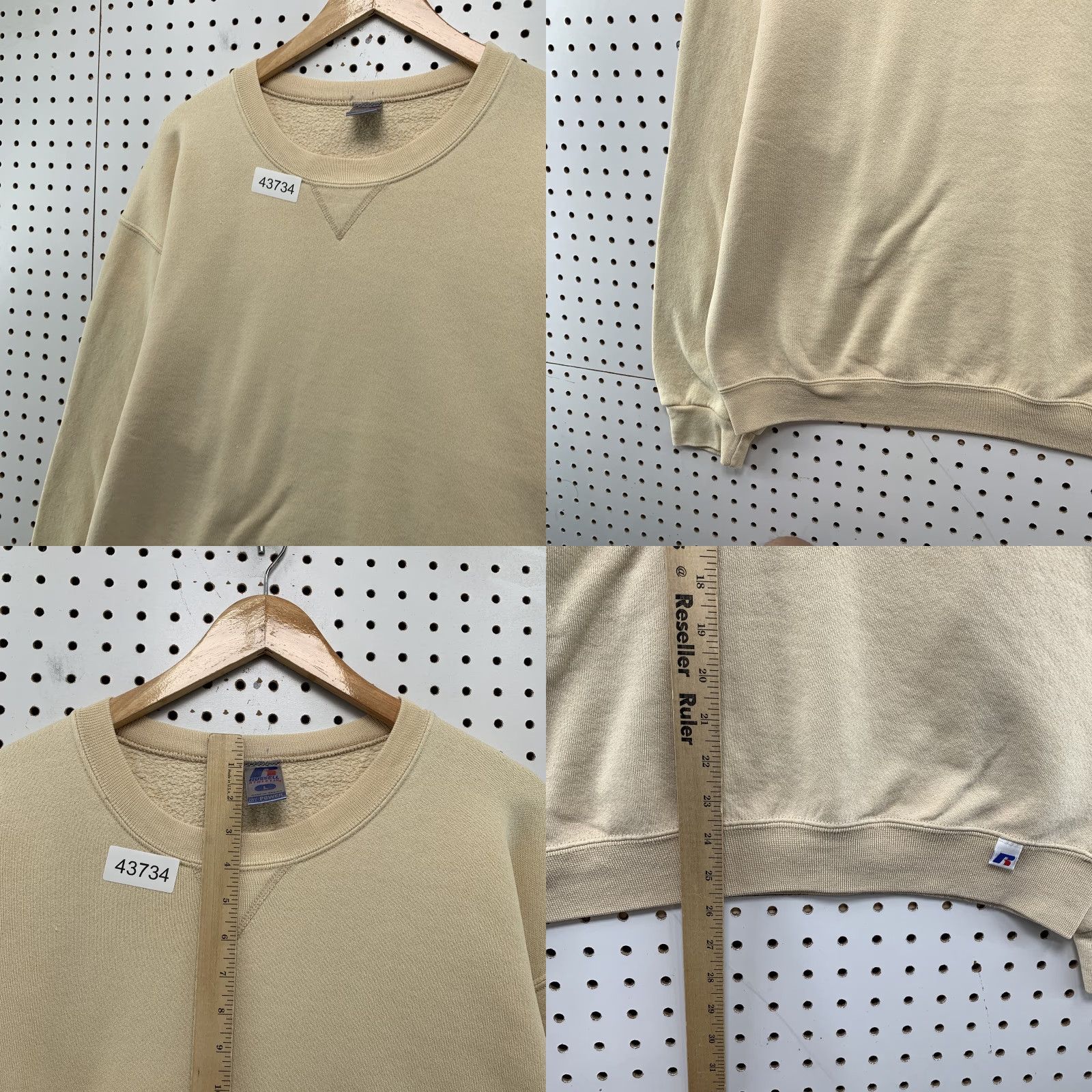 Russell Athletic VINTAGE Russell Athletic Crewneck Sweatshirt Men L Beige Dri-Power Long Sleeve 80s 90s Mens Size US L / EU 52-54 / 3 - 8 Thumbnail