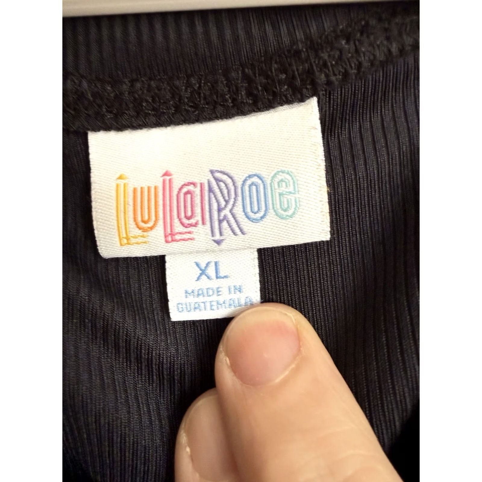 Vintage LuLaRoe Women's XL Black Ribbed Short Sleeve Athletic Top Size 40" / US 18 - 2 Thumbnail