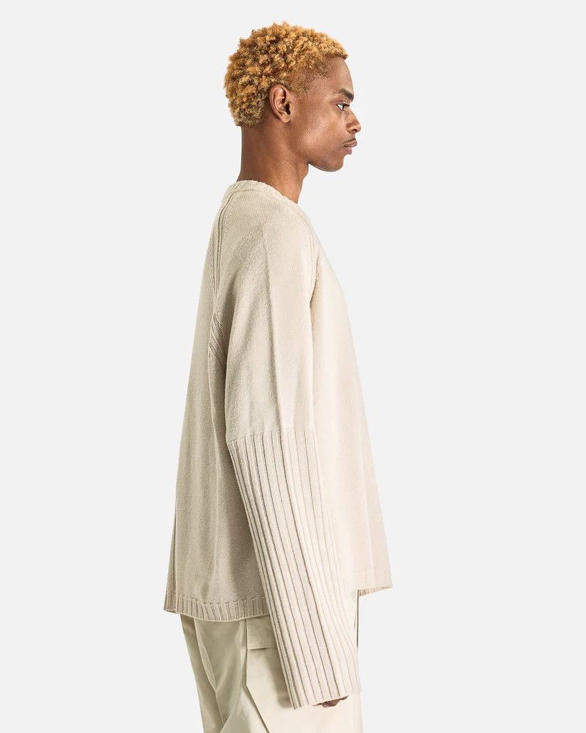 Rick Owens o1s1v1r1oon0825 Reglan Crewneck in Light Beige/Dinge Size US XXL / EU 58 / 5 - 2 Thumbnail