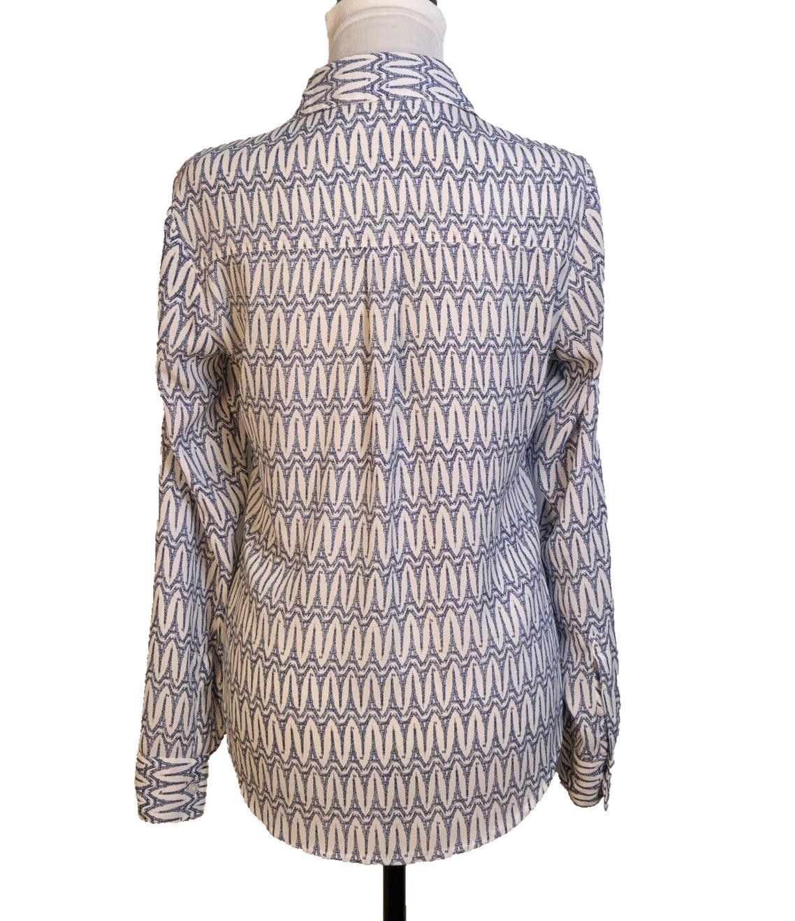 Express Express Portofino Size XS Blouse Eifel Tower Roll Tab Sleeve Size XS / US 0-2 / IT 36-38 - 4 Thumbnail