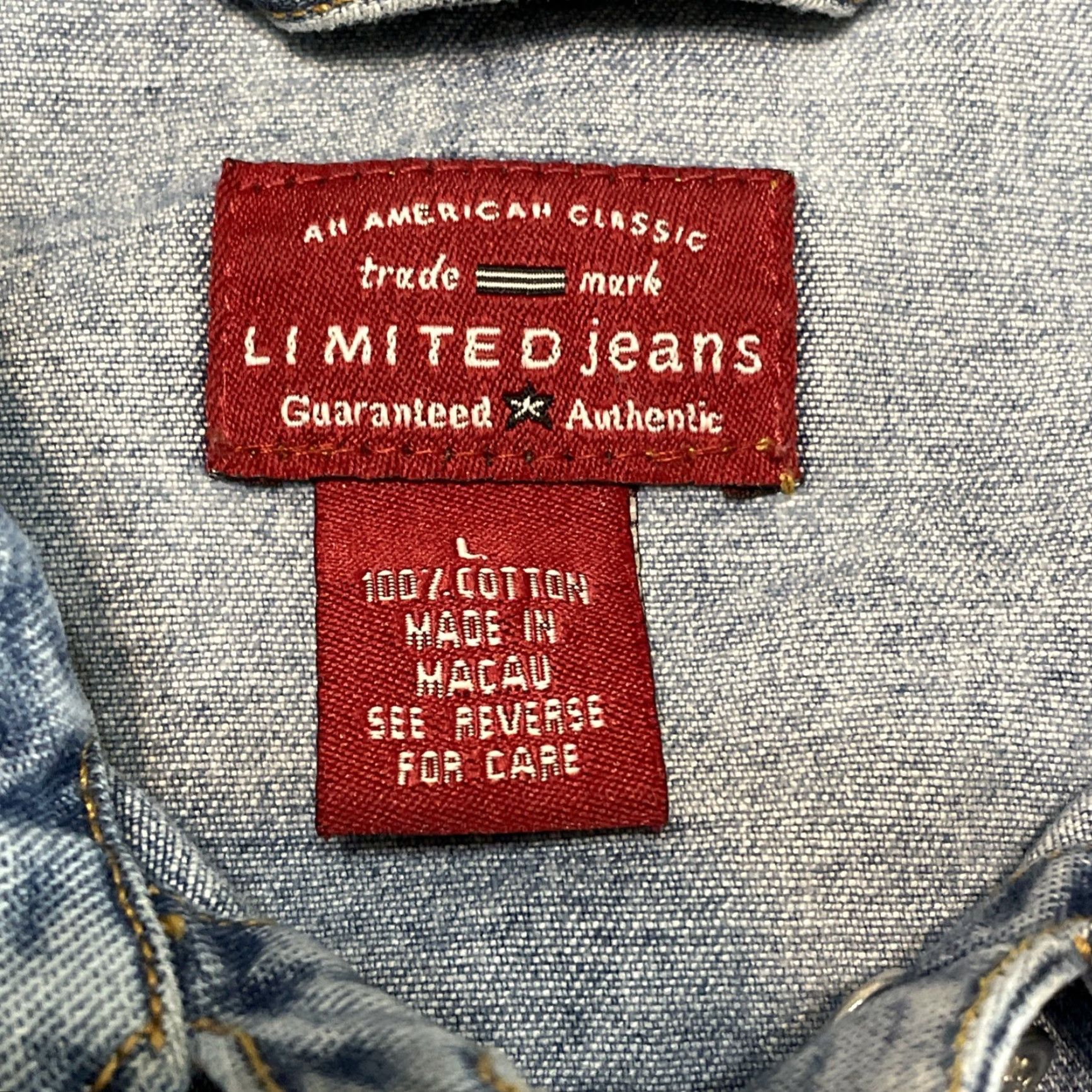 Vintage VINTAGE The Limited Denim Jacket Womens Large Blue Cotton 80s 90s Casual Outerwear Size 36" / US 14 / IT 50 - 2 Thumbnail