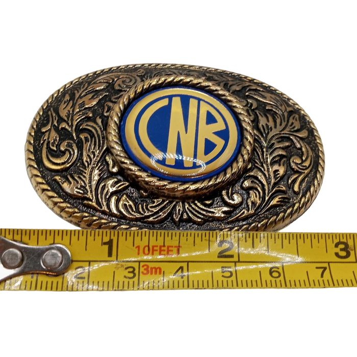 Vintage Initials CNB Belt Buckle Letters Name Vintage Western Cowboy