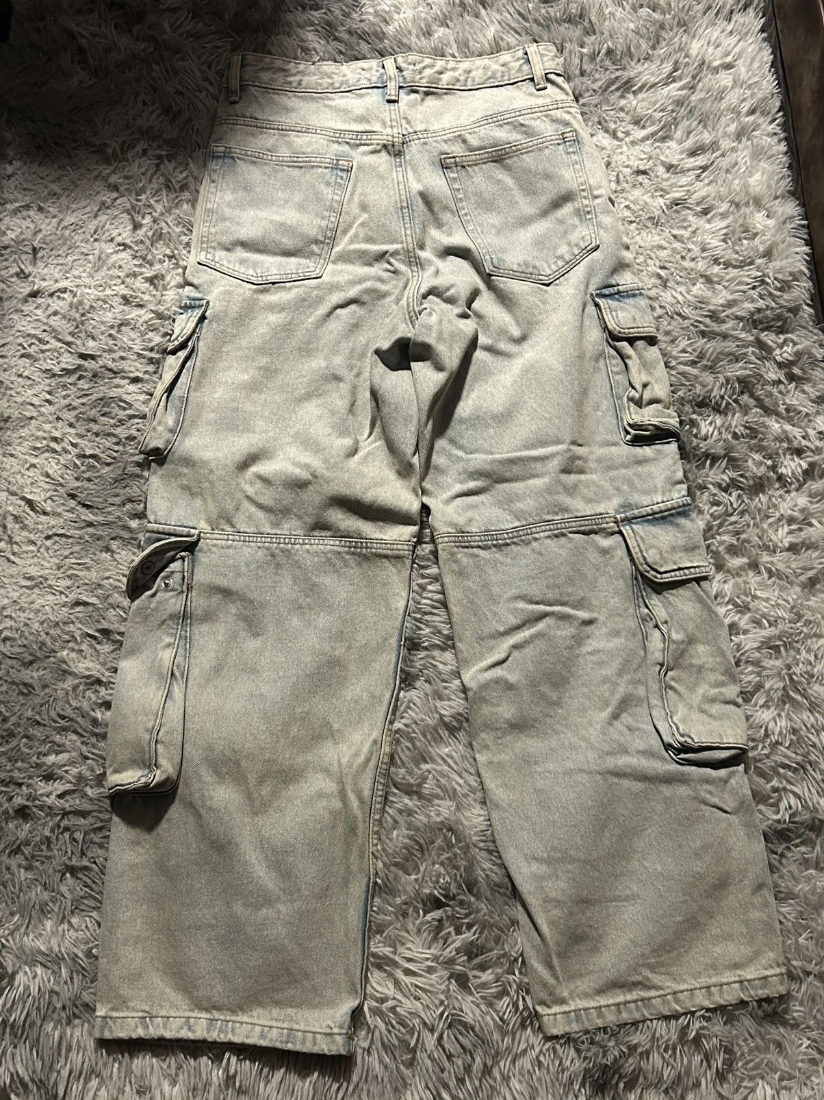 Zara Zara blue denim cargo pants 31 Size US 31 - 3 Thumbnail