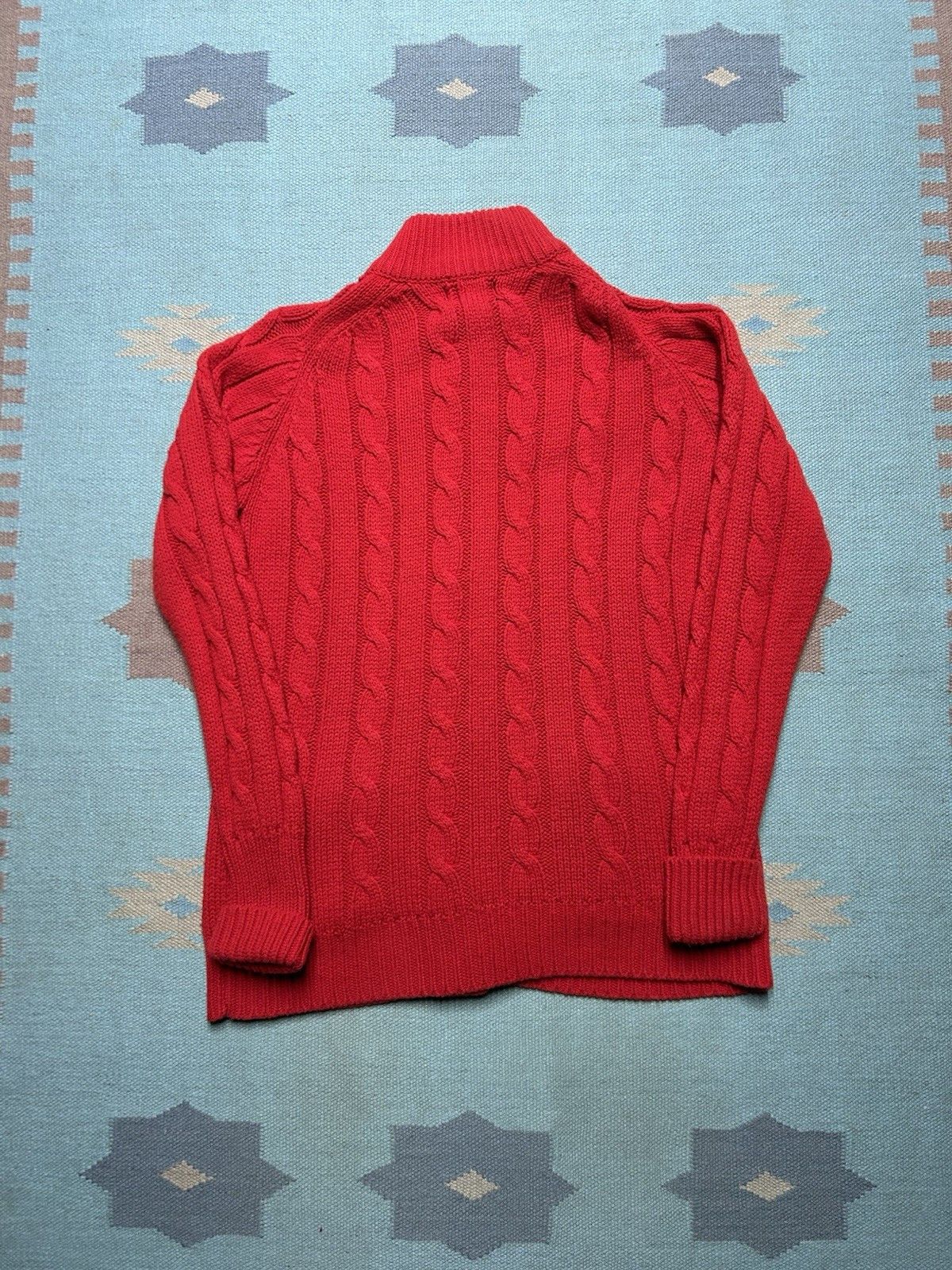 Vintage 70s button front sweater acrylic Sears cable knit women’s L Size L / US 10 / IT 46 - 5 Thumbnail