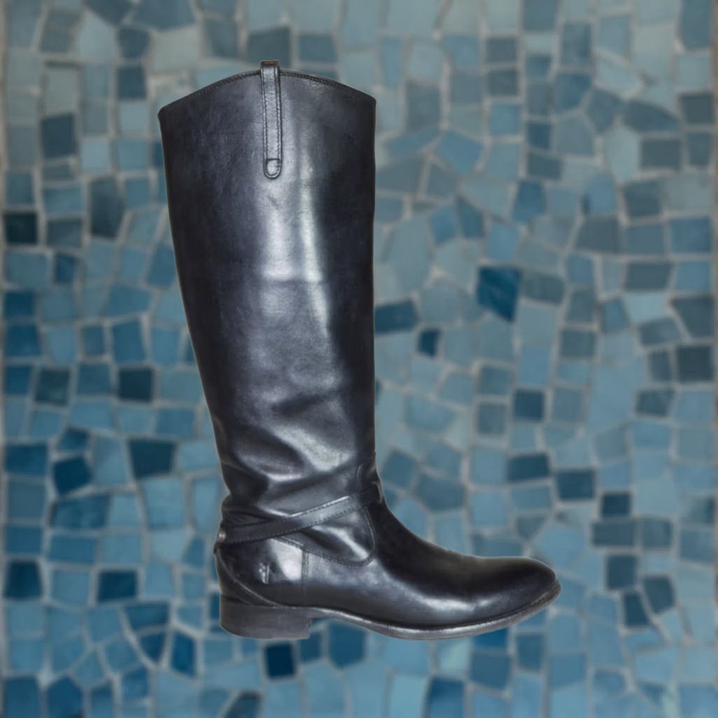 Frye FRYE Lindsay Plate Tall Riding Boots Black Leather 3476889 Knee-High Womens US 8 B Size US 8 / IT 38 - 1 Thumbnail