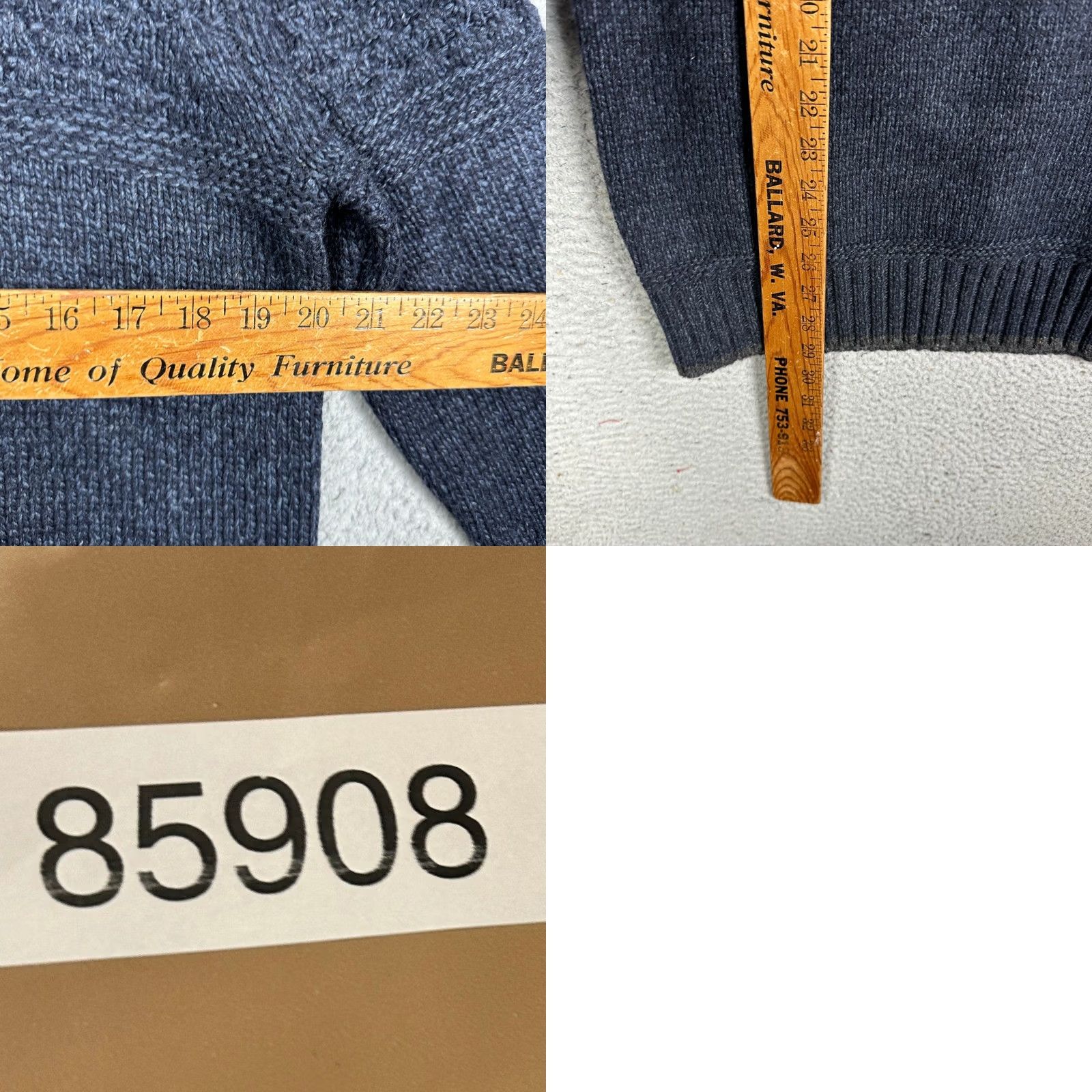 FatFace Fat Face Wool Blend Sweater Knit Mens M Dark Blue Quarter Zip Pullover EUC Size US M / EU 48-50 / 2 - 8 Thumbnail