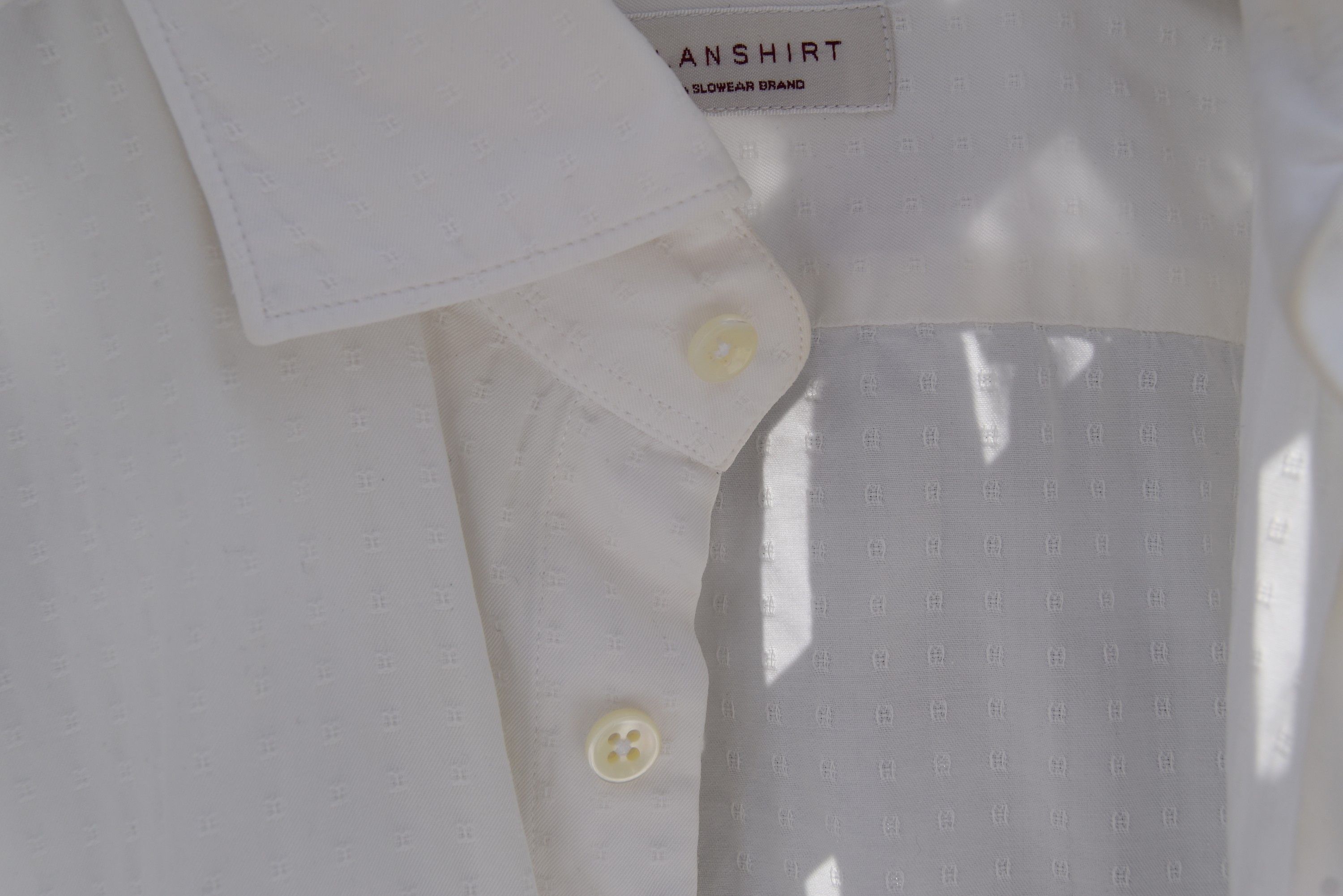 Incotex Glanshirt by Incotex white cotton jacquard button-down shirt Size US M / EU 48-50 / 2 - 3 Thumbnail