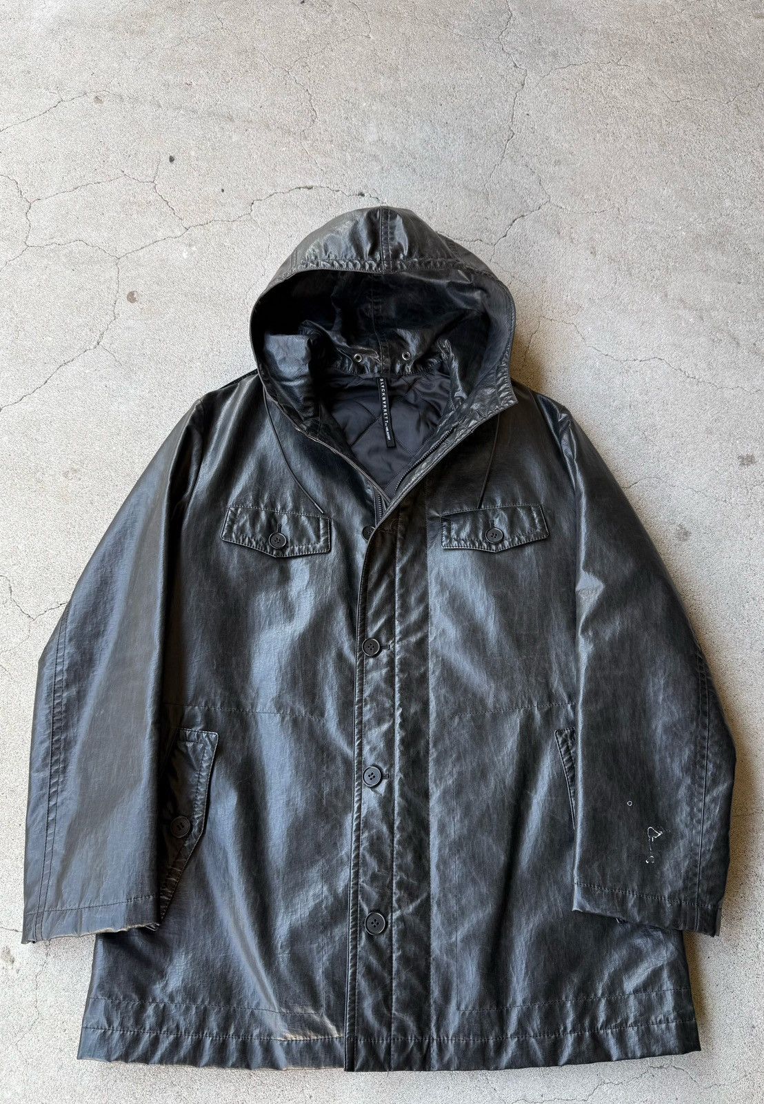 Black Barrett BLACKBARRETT by Neil Barrett Black Coated Hooded Parka Size US S / EU 44-46 / 1 - 2 Thumbnail