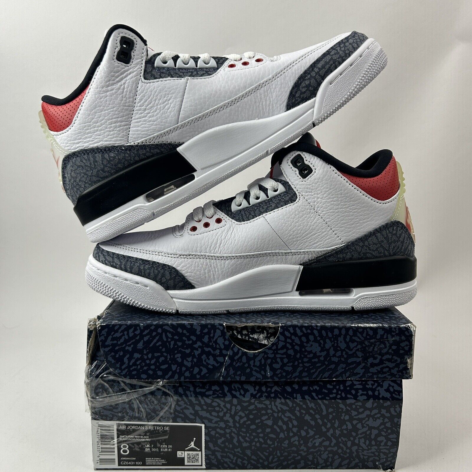Nike Nike Air Jordan 3 Retro SE “Fire Red/Denim” 2024 Size US 8 / EU 41 - 3 Thumbnail