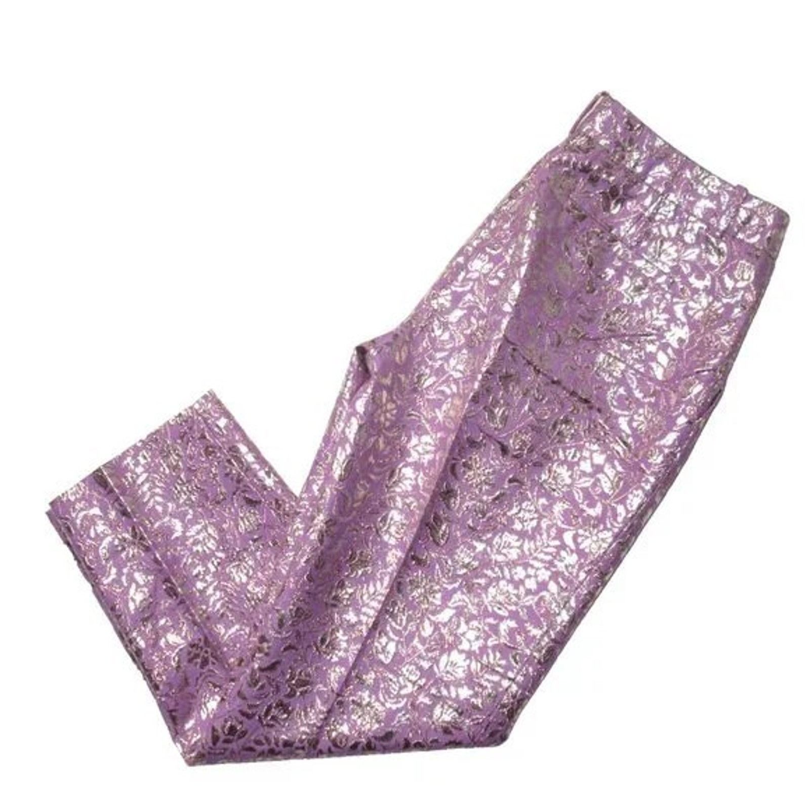 J.Crew J.CREW COLLECTION Cafe capri Silk Metallic Gilded Jacquard Size 26" / US 2 / IT 38 - 5 Thumbnail