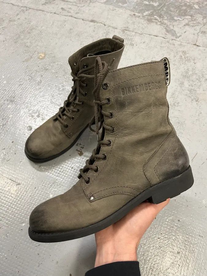 Dirk Bikkembergs 2000s Bikkembergs Grey Leather Lace-Up Boots Size US 7 / EU 40 - 1 Thumbnail